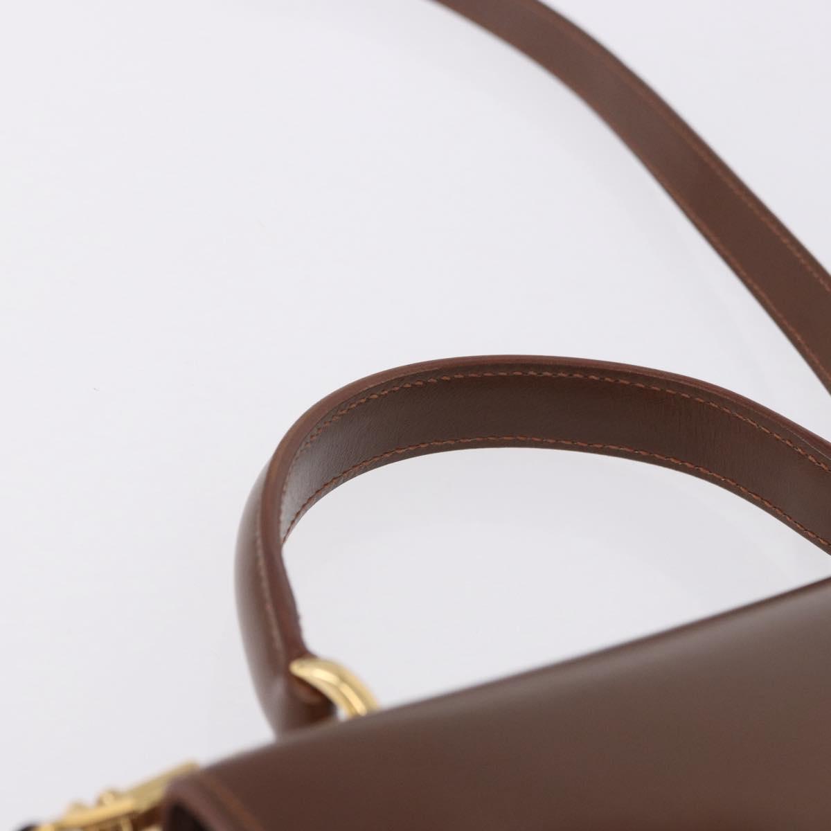 GUCCI Hand Bag Leather 2way Brown Gold 000 2110 Auth 197847V