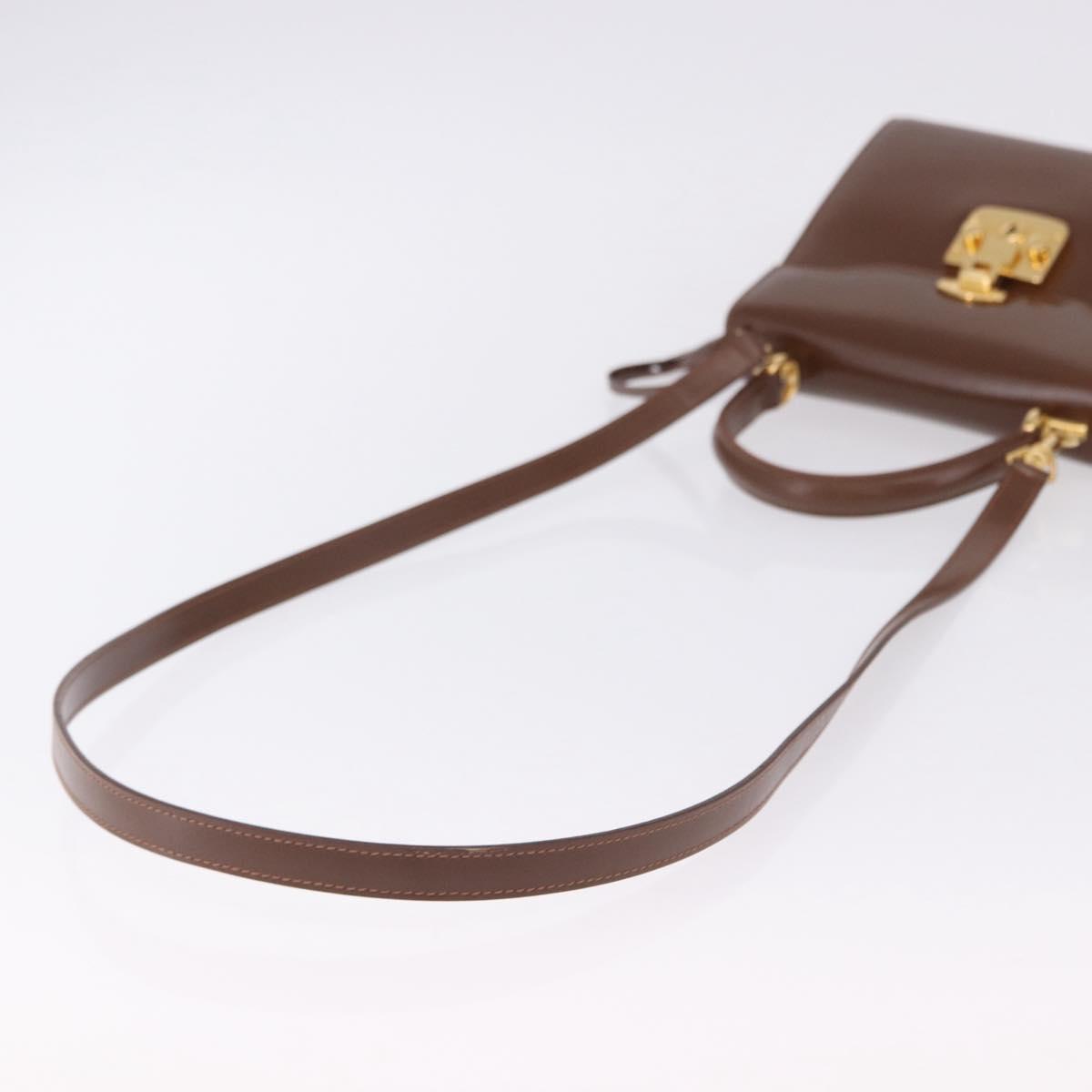 GUCCI Hand Bag Leather 2way Brown Gold 000 2110 Auth 197847V
