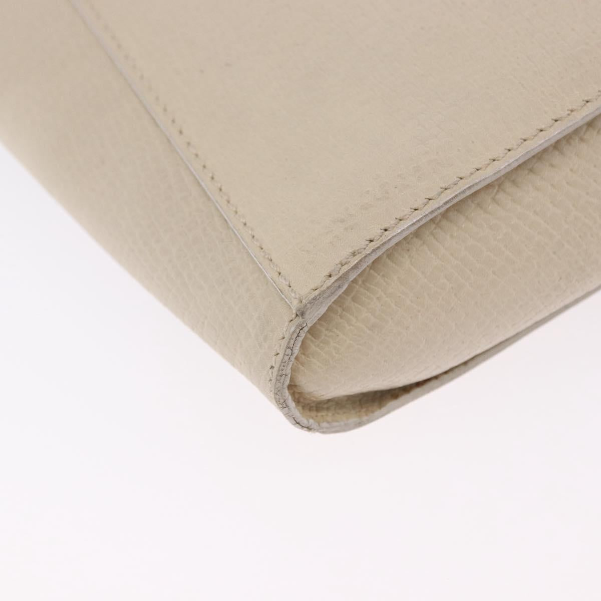 LOEWE Shoulder Bag Leather Ivory Gold Auth 197848
