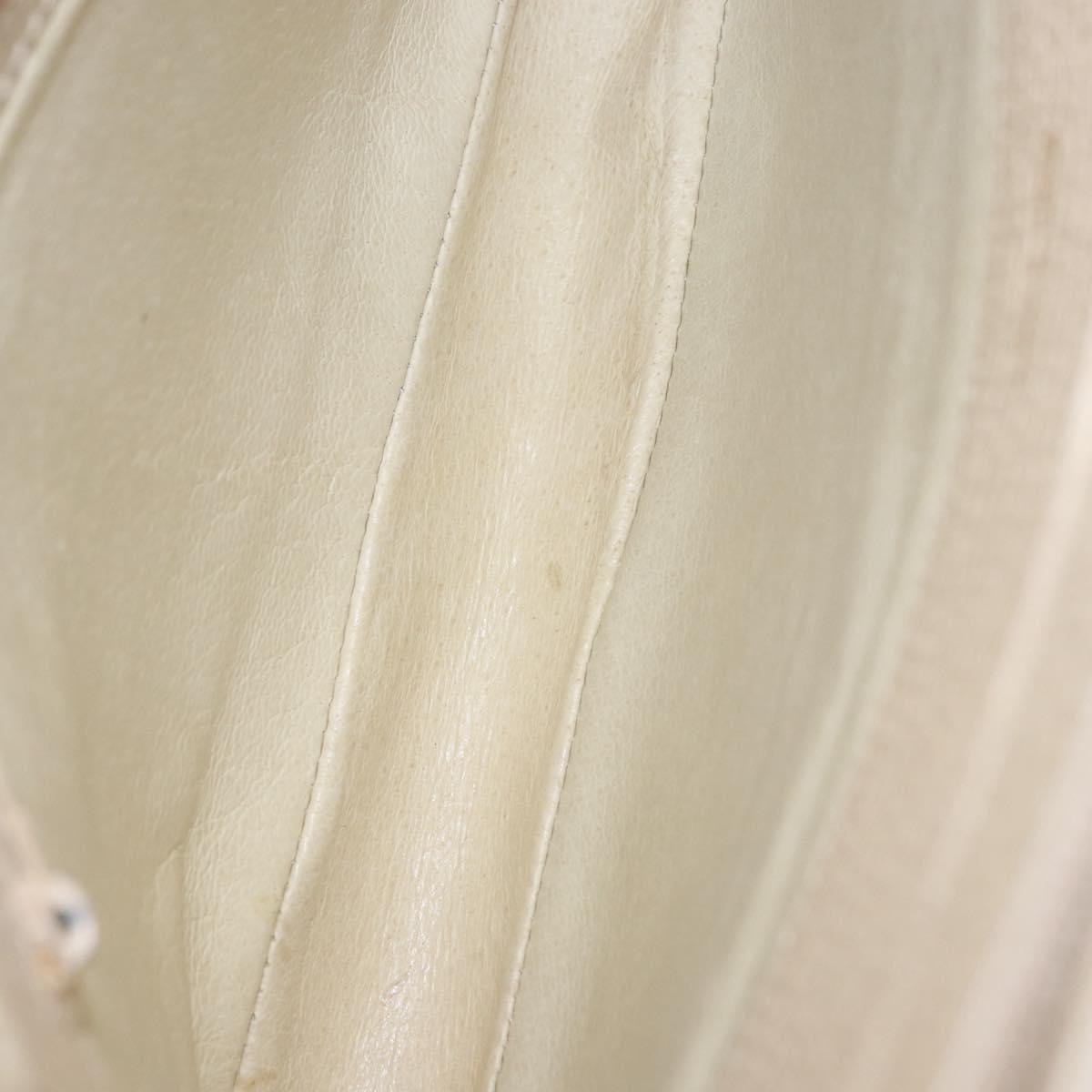LOEWE Shoulder Bag Leather Ivory Gold Auth 197848