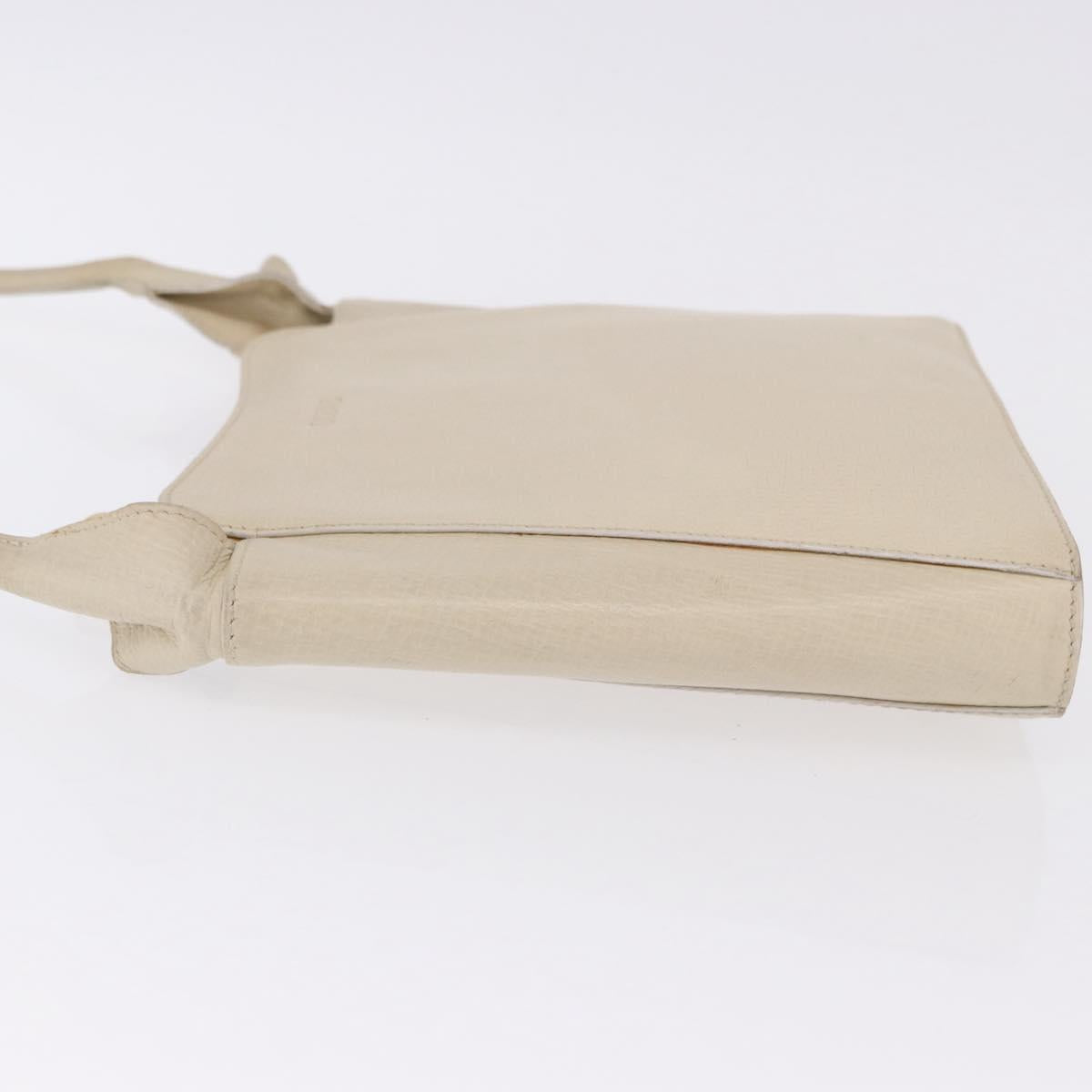 LOEWE Shoulder Bag Leather Ivory Gold Auth 197848