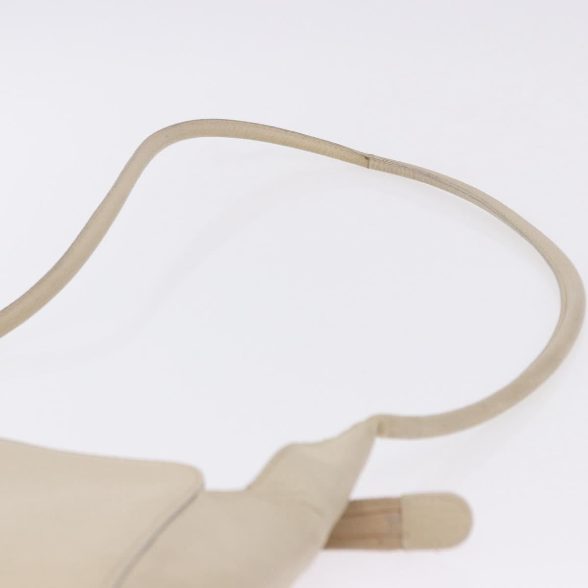 LOEWE Shoulder Bag Leather Ivory Gold Auth 197848