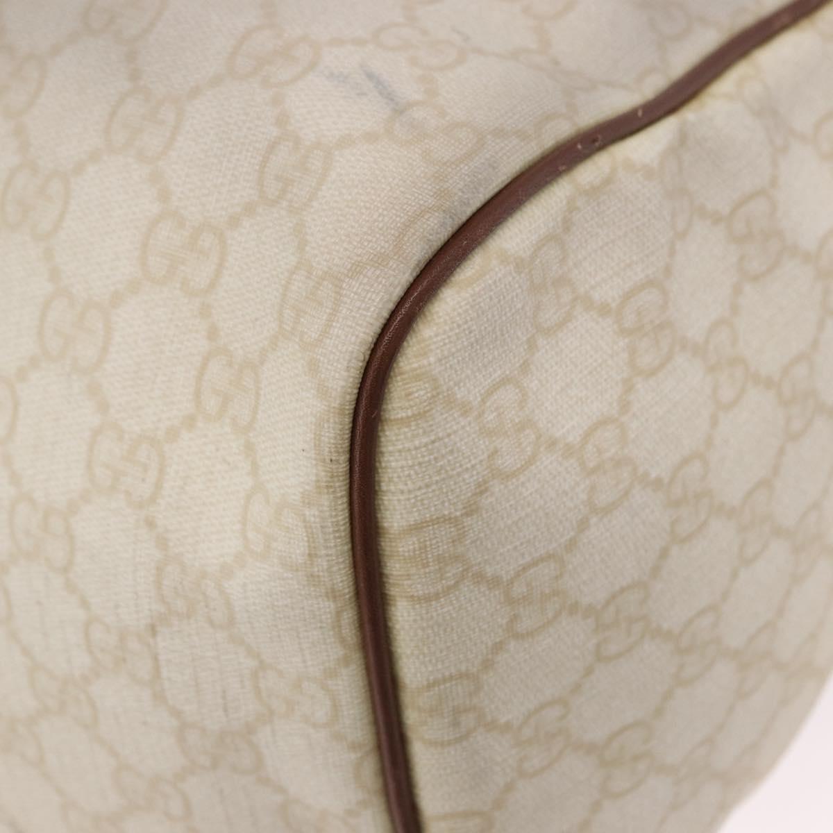 GUCCI GG Supreme Boston Bag PVC White Gold 193602 Auth 197858