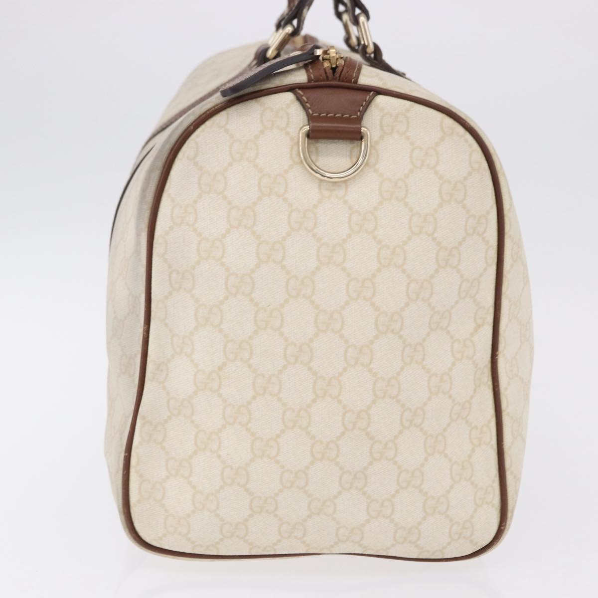 GUCCI GG Supreme Boston Bag PVC White Gold 193602 Auth 197858