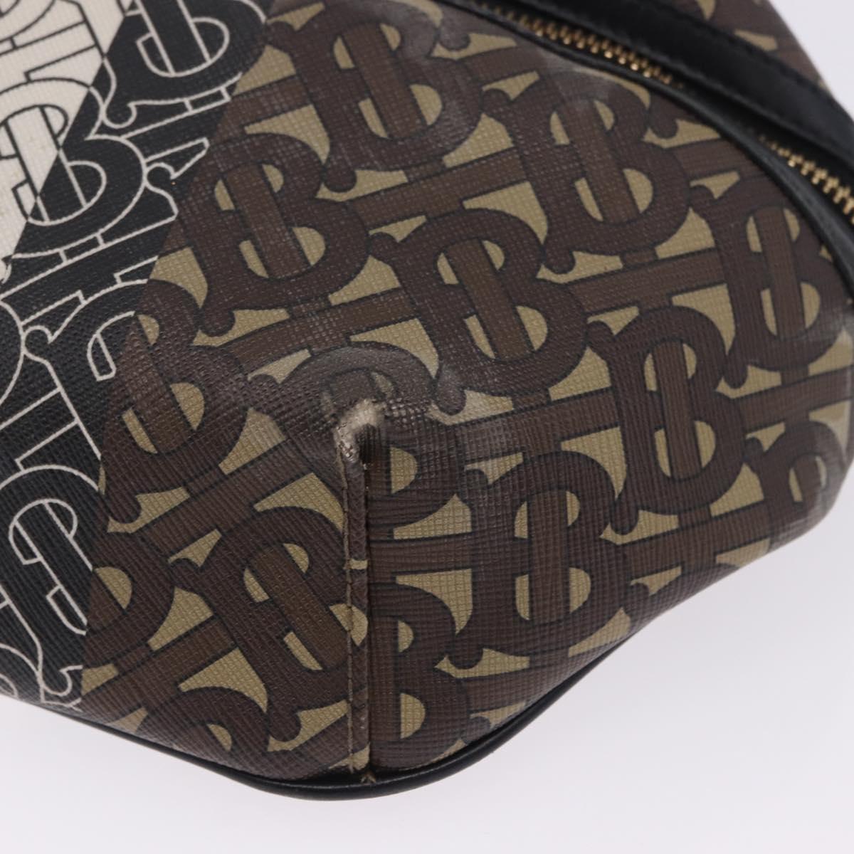 BURBERRY Waist Bag PVC Brown Gold Auth 197864