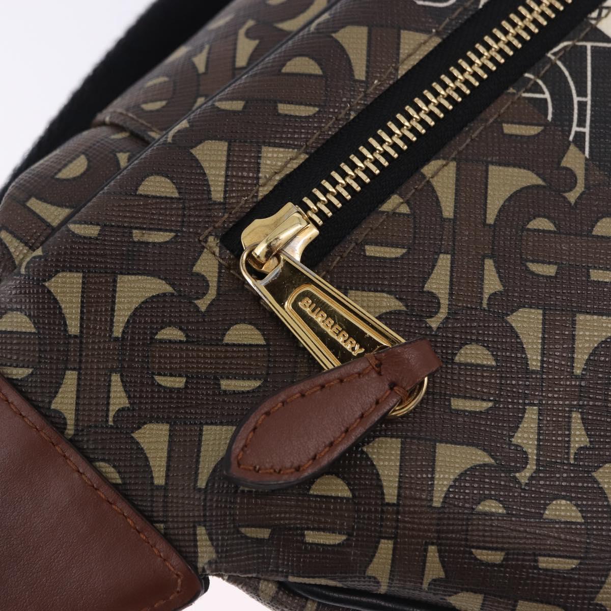 BURBERRY Waist Bag PVC Brown Gold Auth 197864