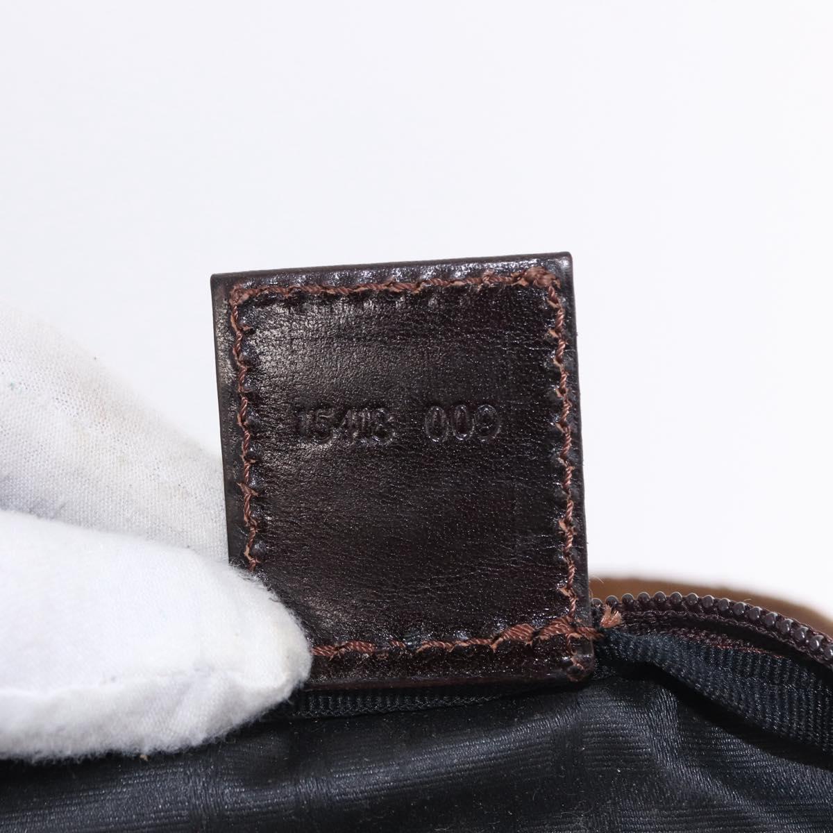 FENDI Zucca Canvas Tote Bag Nylon Brown Black Auth 197867