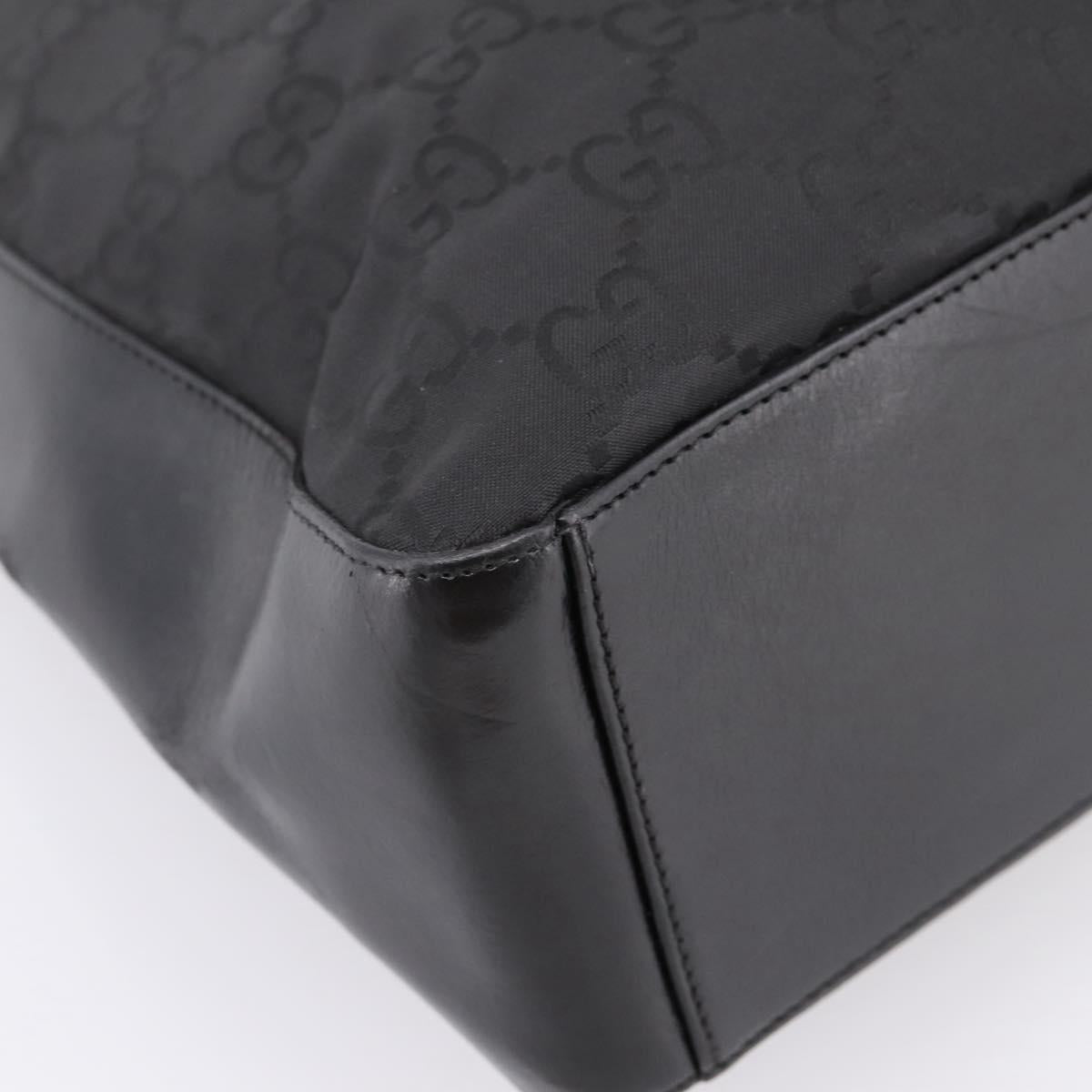 GUCCI GG Canvas Shoulder Bag Nylon Black Silver 001 3770 Auth 197874A