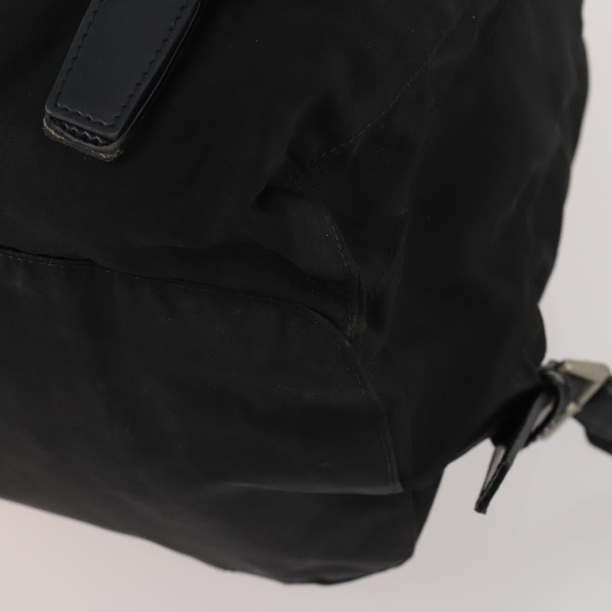 PRADA Backpack Nylon Black Silver Auth 197878