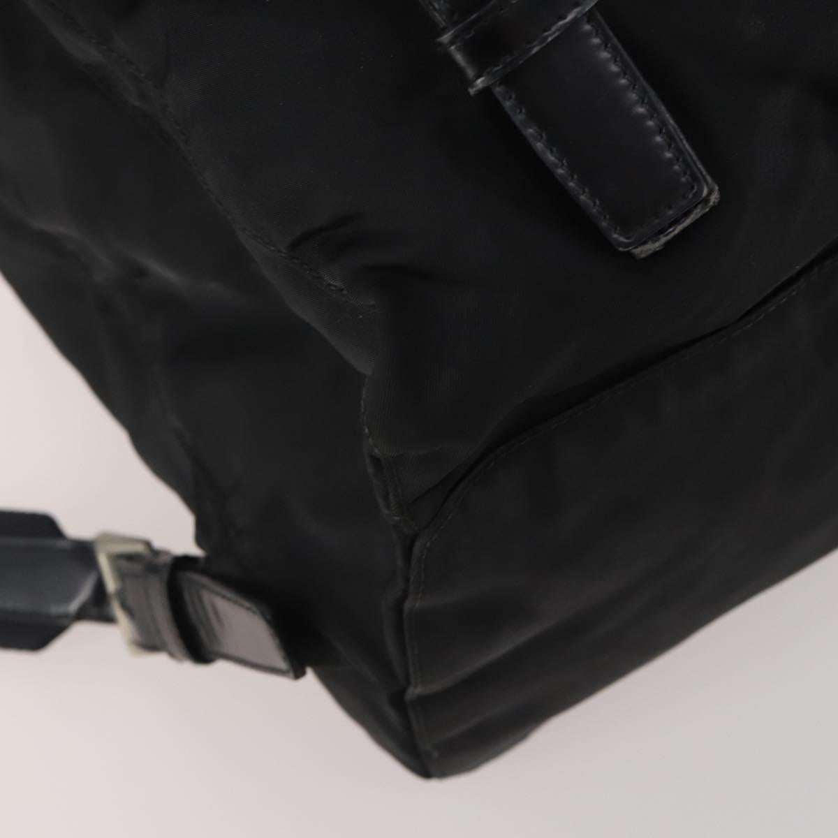 PRADA Backpack Nylon Black Silver Auth 197878