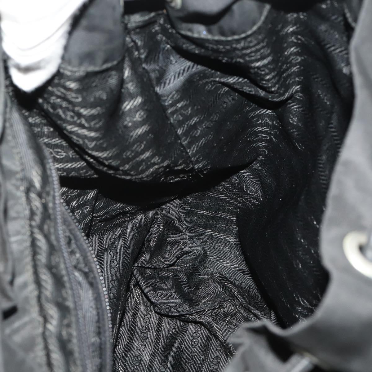 PRADA Backpack Nylon Black Silver Auth 197878
