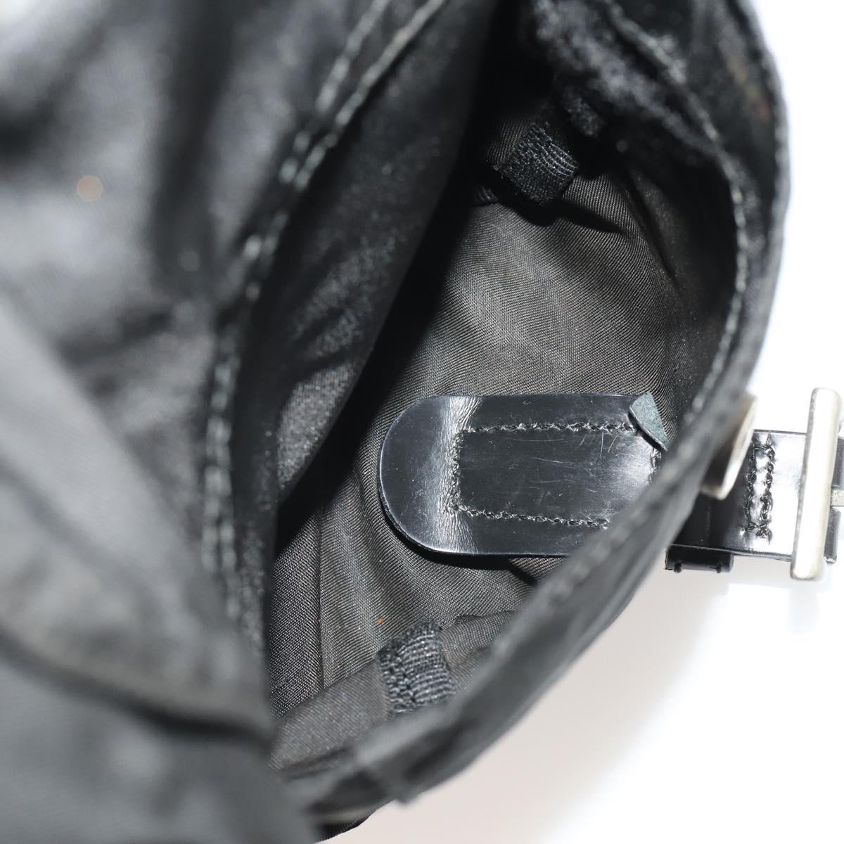 PRADA Backpack Nylon Black Silver Auth 197878