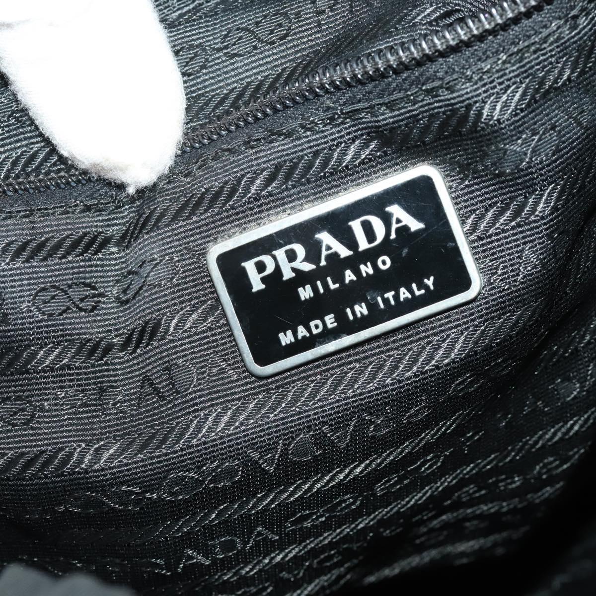 PRADA Backpack Nylon Black Silver Auth 197878