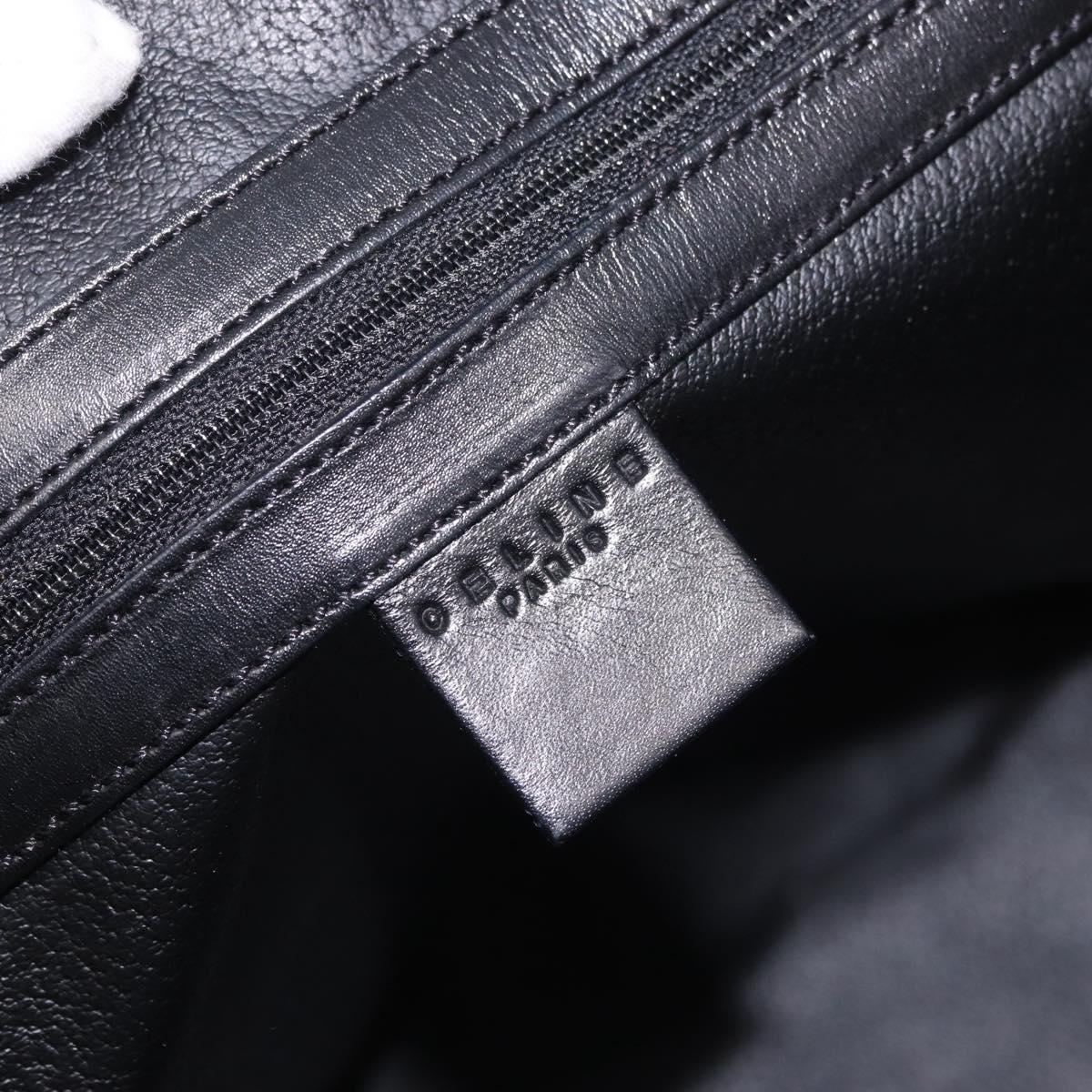 CELINE Macadam Canvas Shoulder Bag PVC Leather Black Gold Auth 197880V
