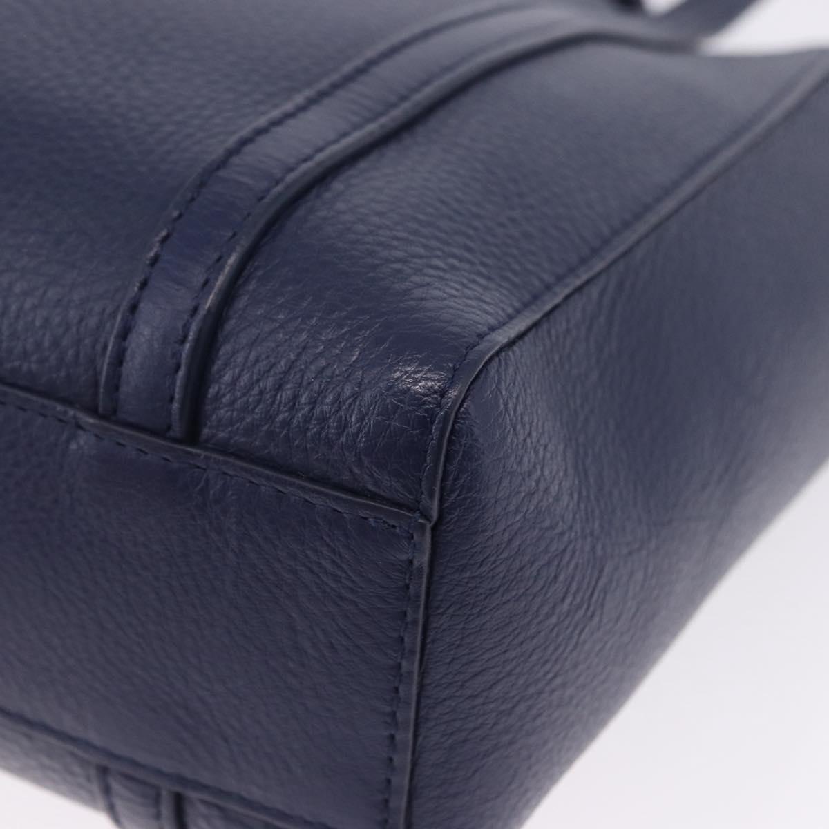 BALENCIAGA Everyday XXS Hand Bag Leather 2way Navy Silver 551815 Auth 197884V