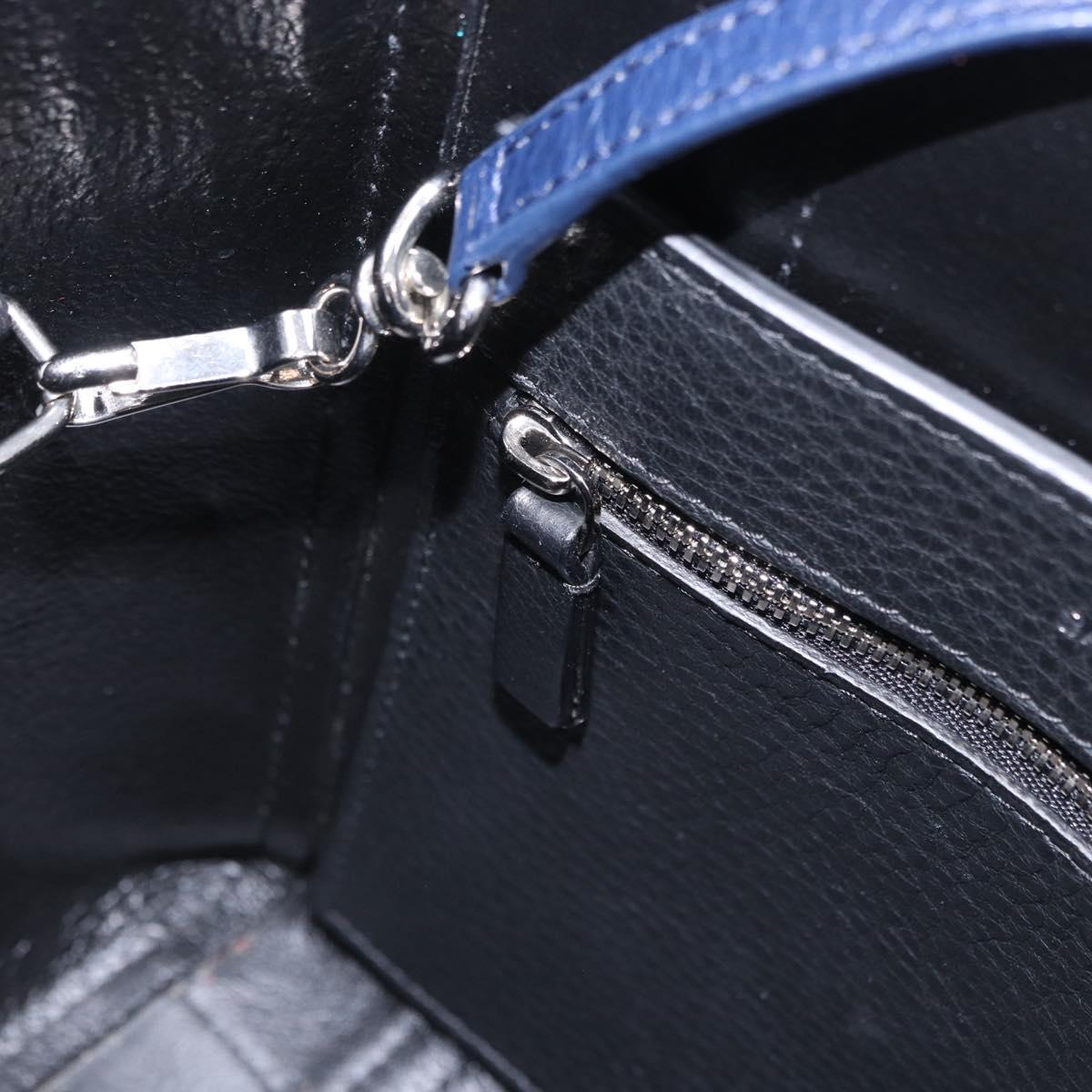 BALENCIAGA Everyday XXS Hand Bag Leather 2way Navy Silver 551815 Auth 197884V