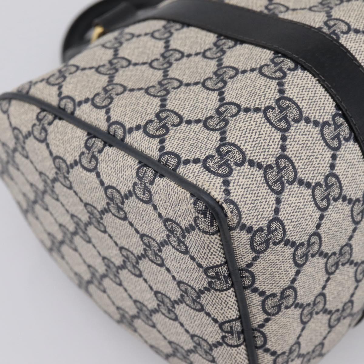 GUCCI GG Supreme Sherry Line Clutch Bag PVC Navy Gold 010 378 Auth 197885