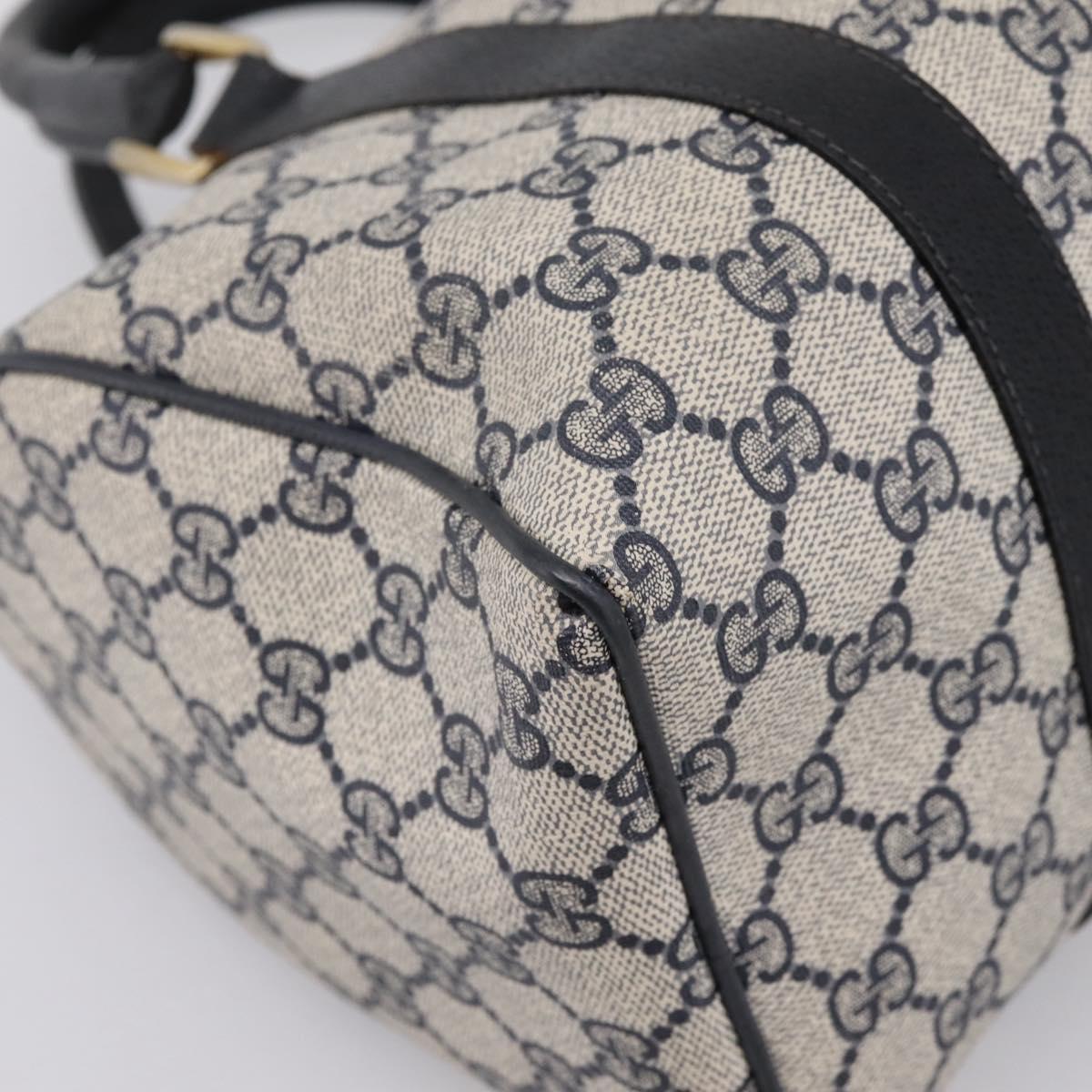 GUCCI GG Supreme Sherry Line Clutch Bag PVC Navy Gold 010 378 Auth 197885
