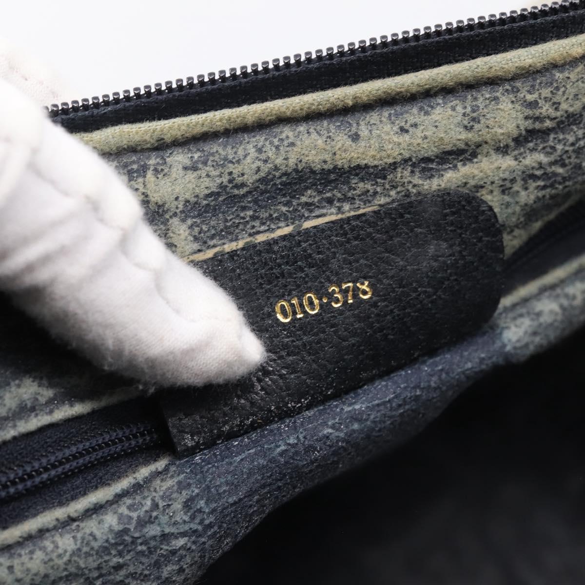 GUCCI GG Supreme Sherry Line Clutch Bag PVC Navy Gold 010 378 Auth 197885