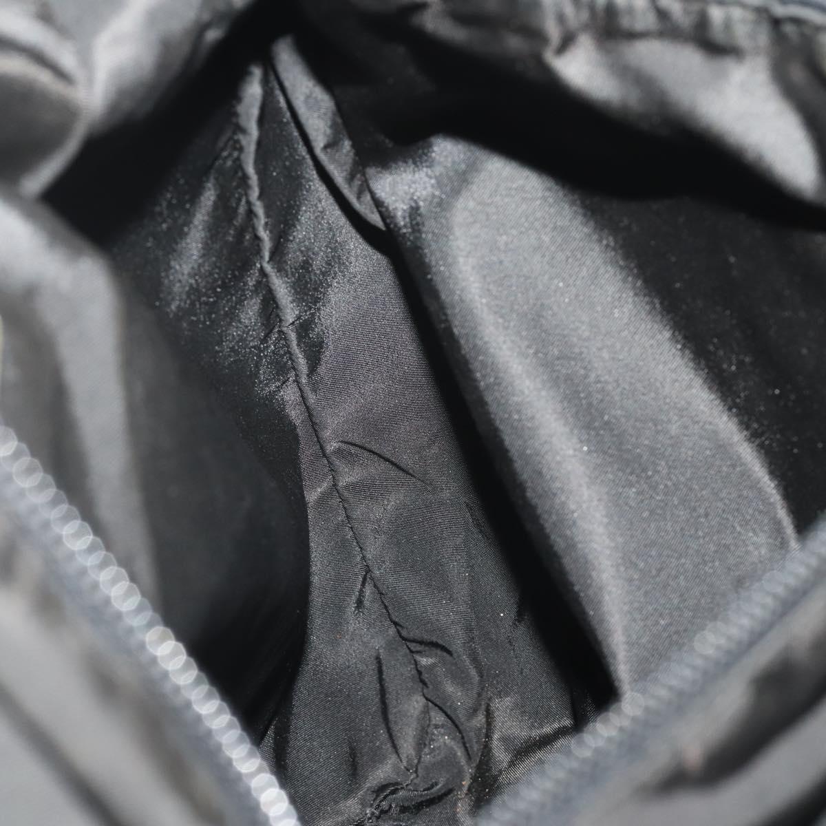 PRADA Shoulder Bag Nylon Black Silver Auth 197886