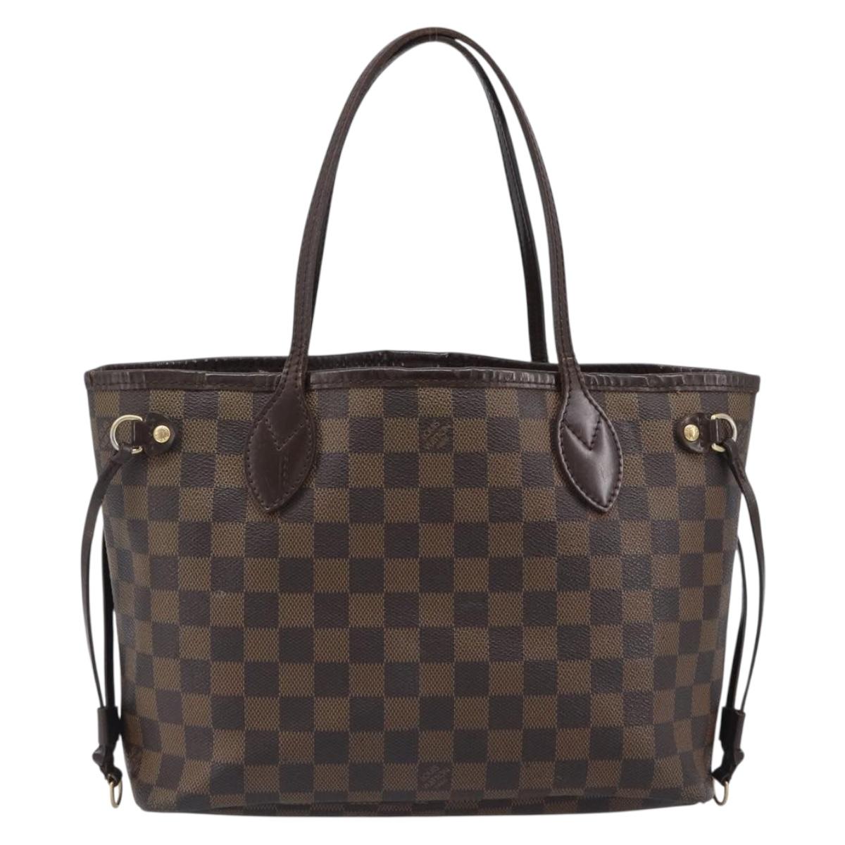 LOUIS VUITTON Damier Ebene Neverfull PM Tote Bag N51109 LV Auth 197891A