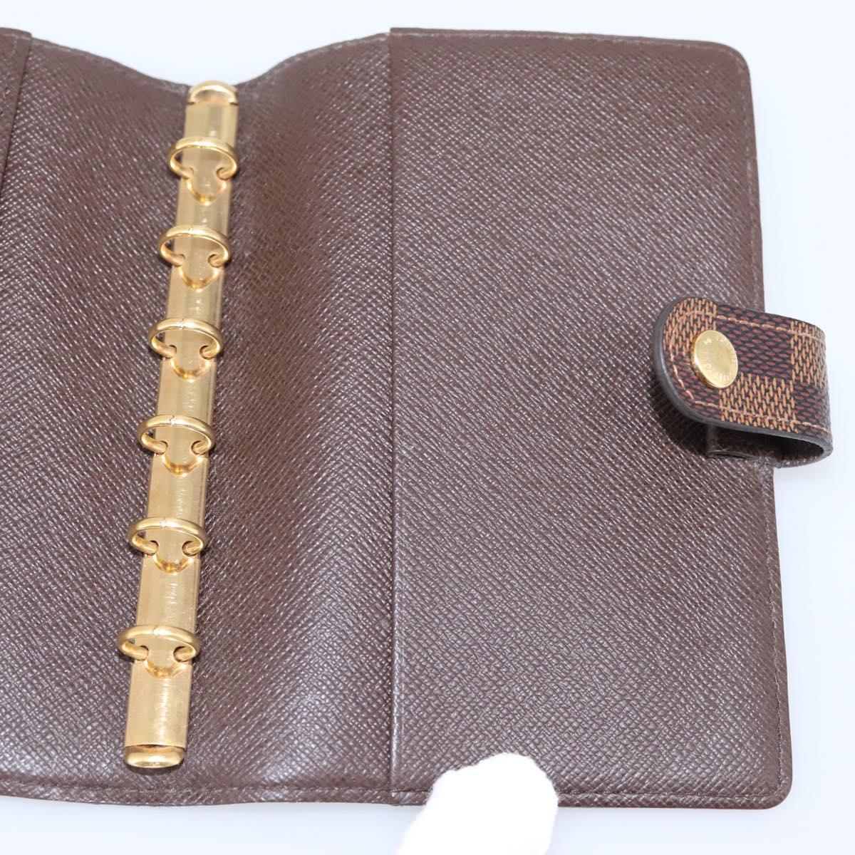 LOUIS VUITTON Damier Ebene Agenda PM Day Planner Cover R20029 LV Auth 197894V