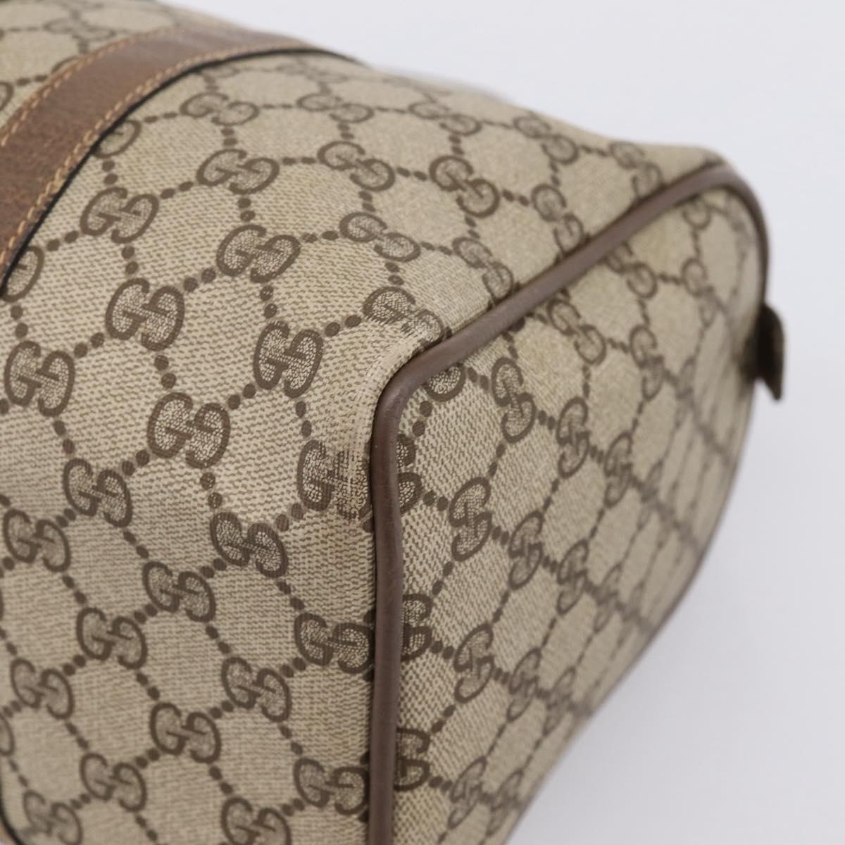GUCCI GG Supreme Web Sherry Line Hand Bag PVC Beige Gold 40 02 007 Auth 197903