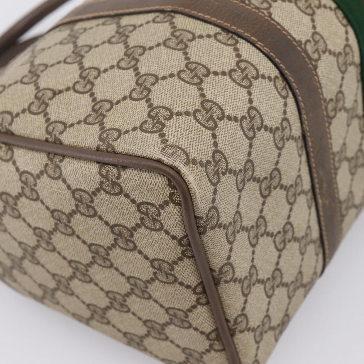 GUCCI GG Supreme Web Sherry Line Hand Bag PVC Beige Gold 40 02 007 Auth 197903