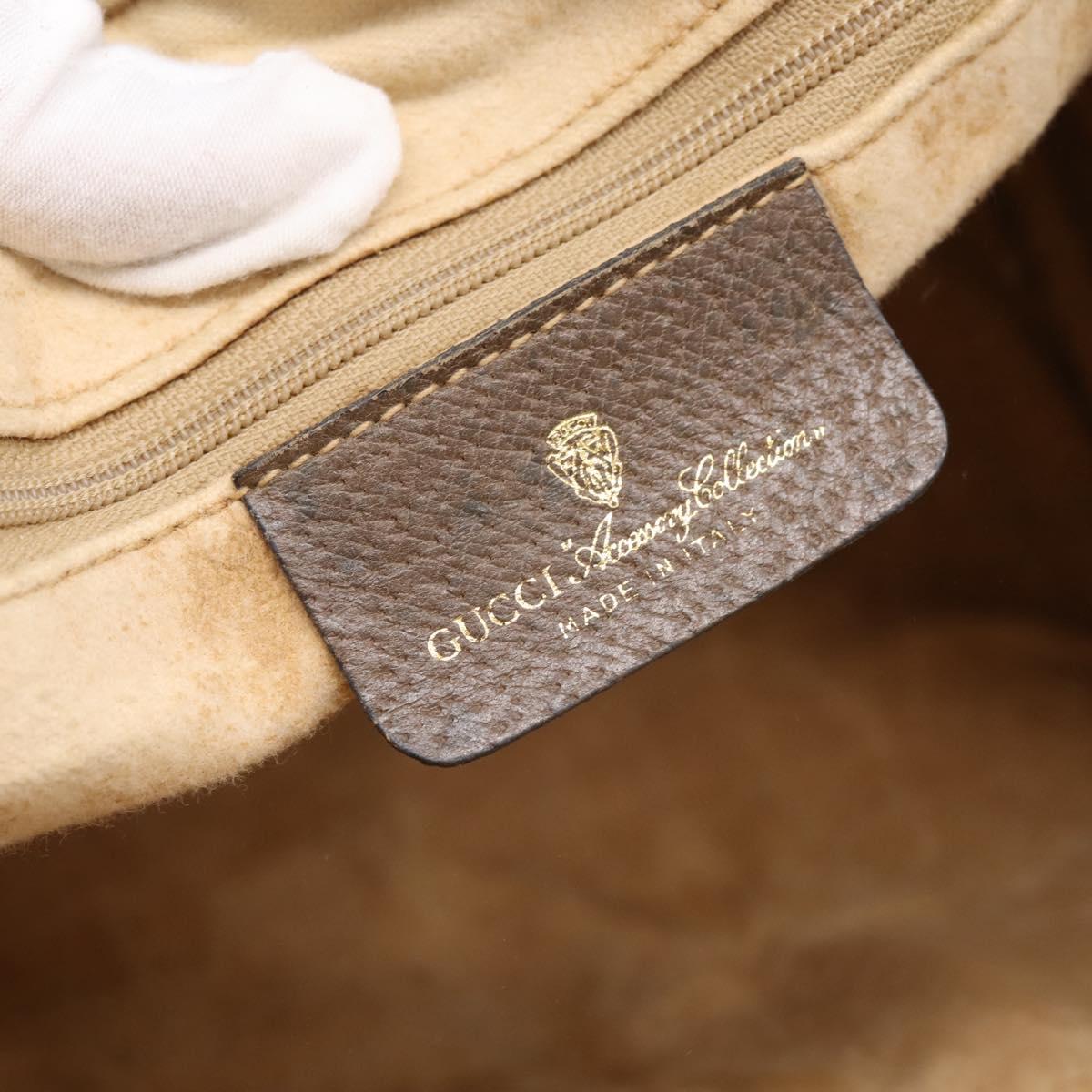 GUCCI GG Supreme Web Sherry Line Hand Bag PVC Beige Gold 40 02 007 Auth 197903