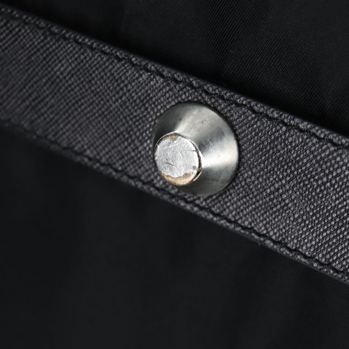 PRADA Boston Bag Nylon 2way Black Silver Auth 197909V