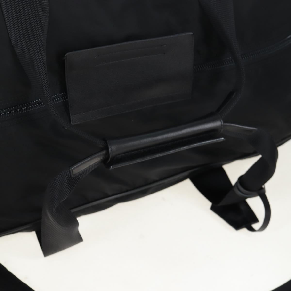 PRADA Boston Bag Nylon 2way Black Silver Auth 197909V