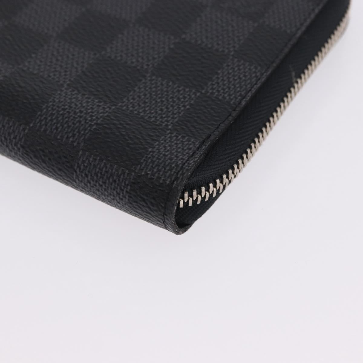 LOUIS VUITTON Damier Graphite Zippy Organizer Long Wallet N63077 LV Auth 197913A