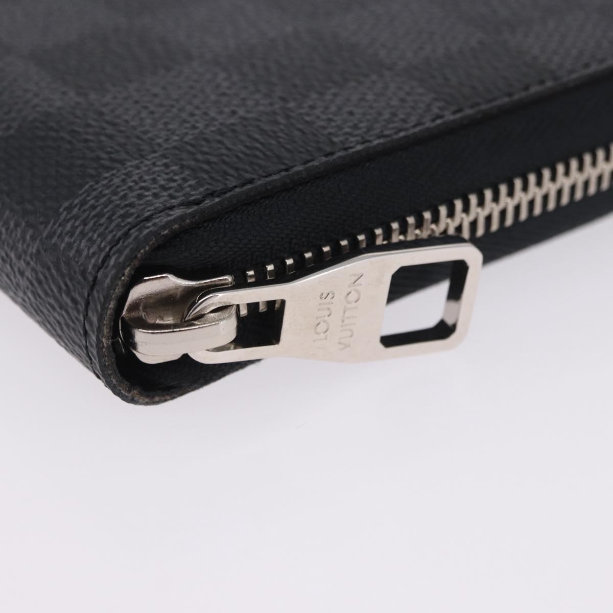 LOUIS VUITTON Damier Graphite Zippy Organizer Long Wallet N63077 LV Auth 197913A