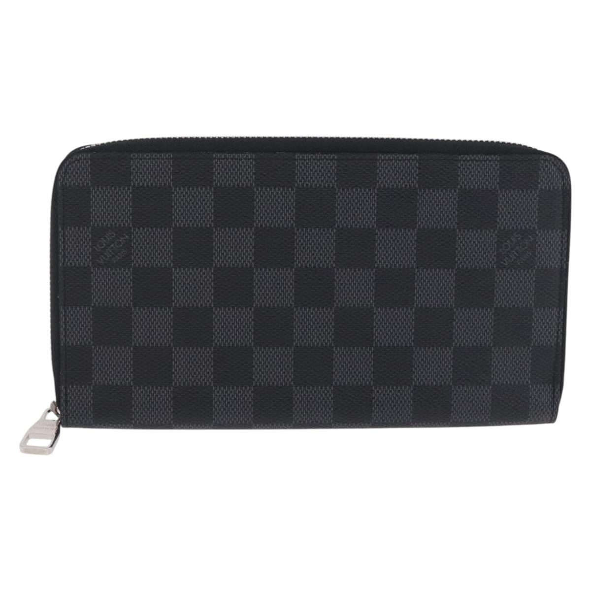 LOUIS VUITTON Damier Graphite Zippy Organizer Long Wallet N63077 LV Auth 197913A