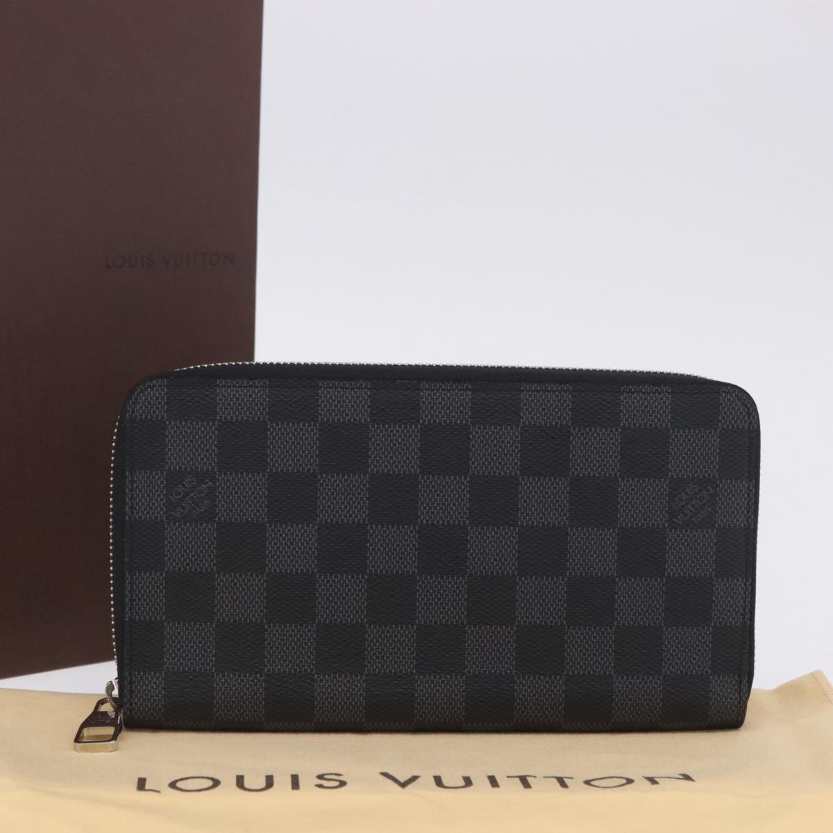 LOUIS VUITTON Damier Graphite Zippy Organizer Long Wallet N63077 LV Auth 197913A