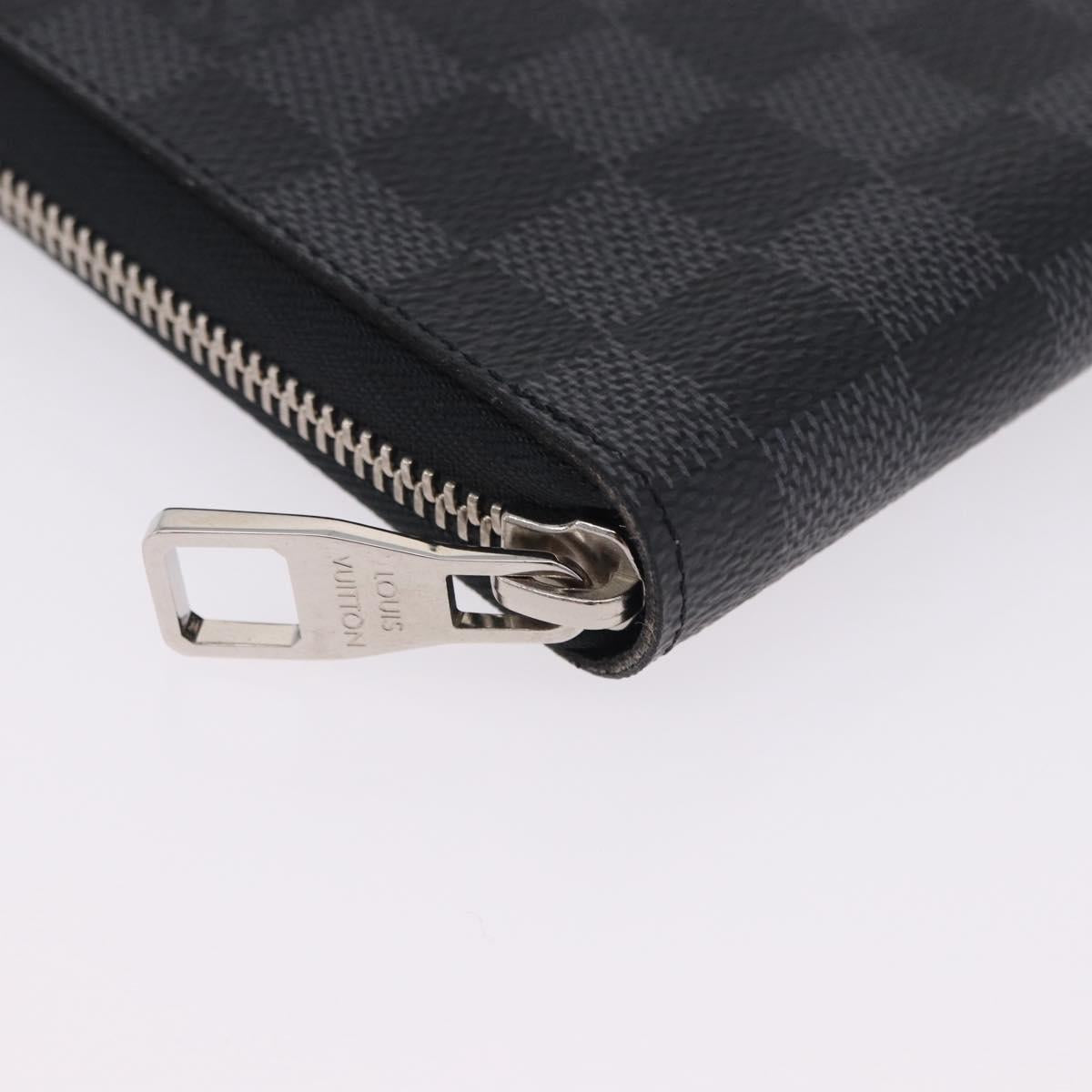 LOUIS VUITTON Damier Graphite Zippy Organizer Long Wallet N63077 LV Auth 197913A