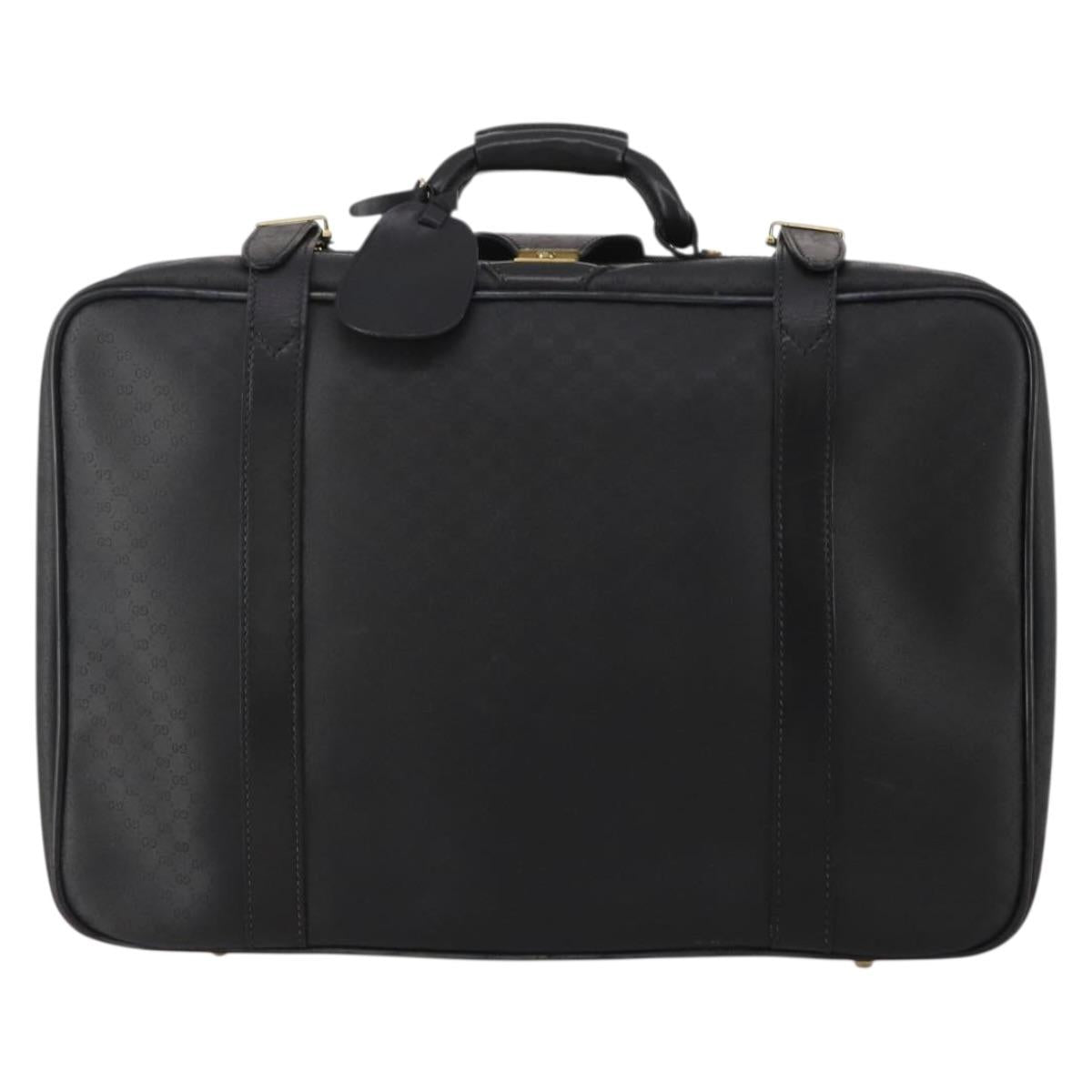 GUCCI Micro GG Supreme Trunk PVC Black Gold 010 123 0520 50 Auth 197916