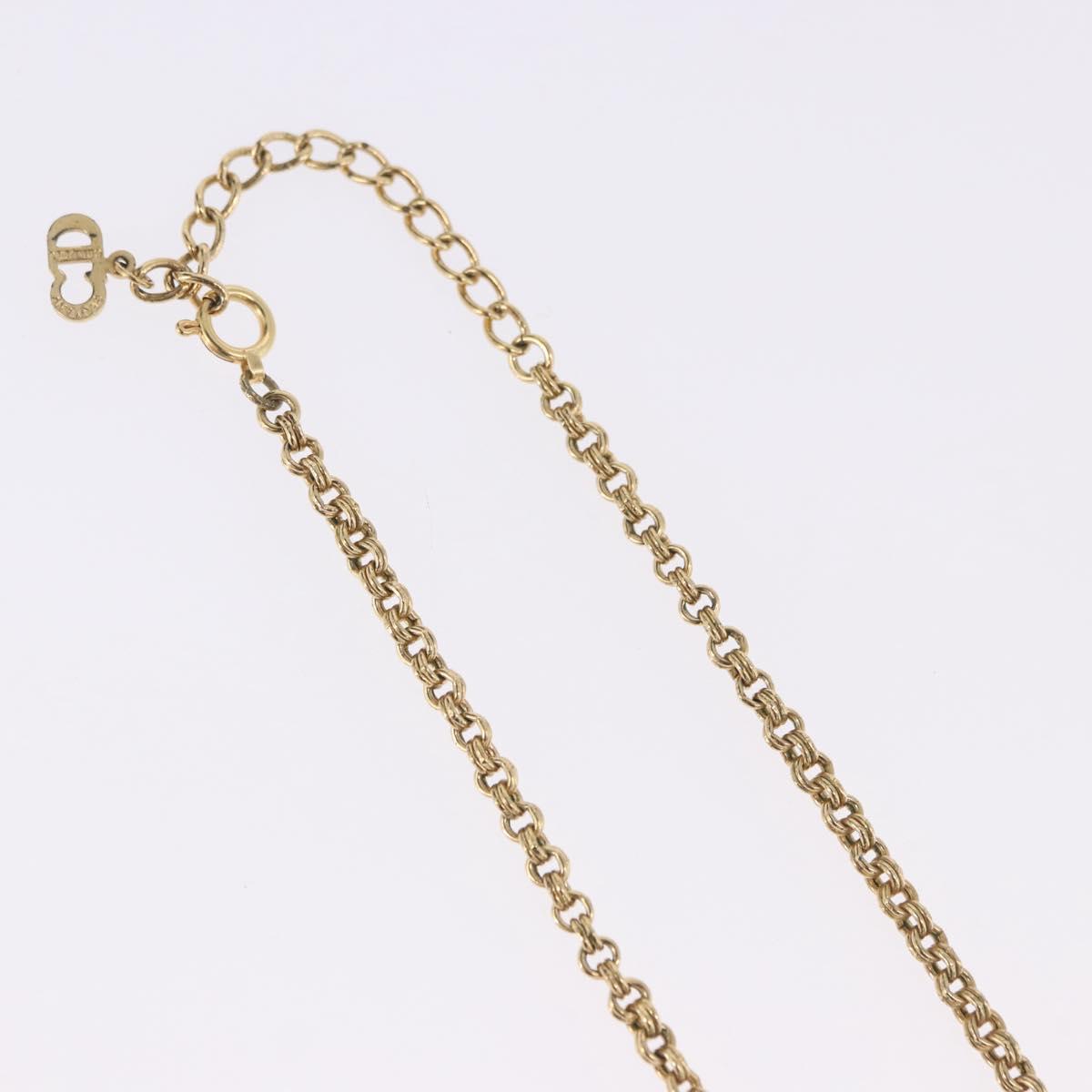 Christian Dior Necklace Metal Gold Tone Auth 197923