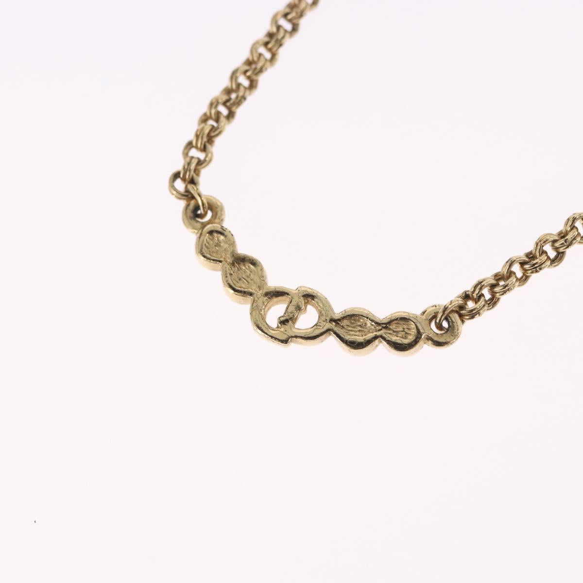 Christian Dior Necklace Metal Gold Tone Auth 197923