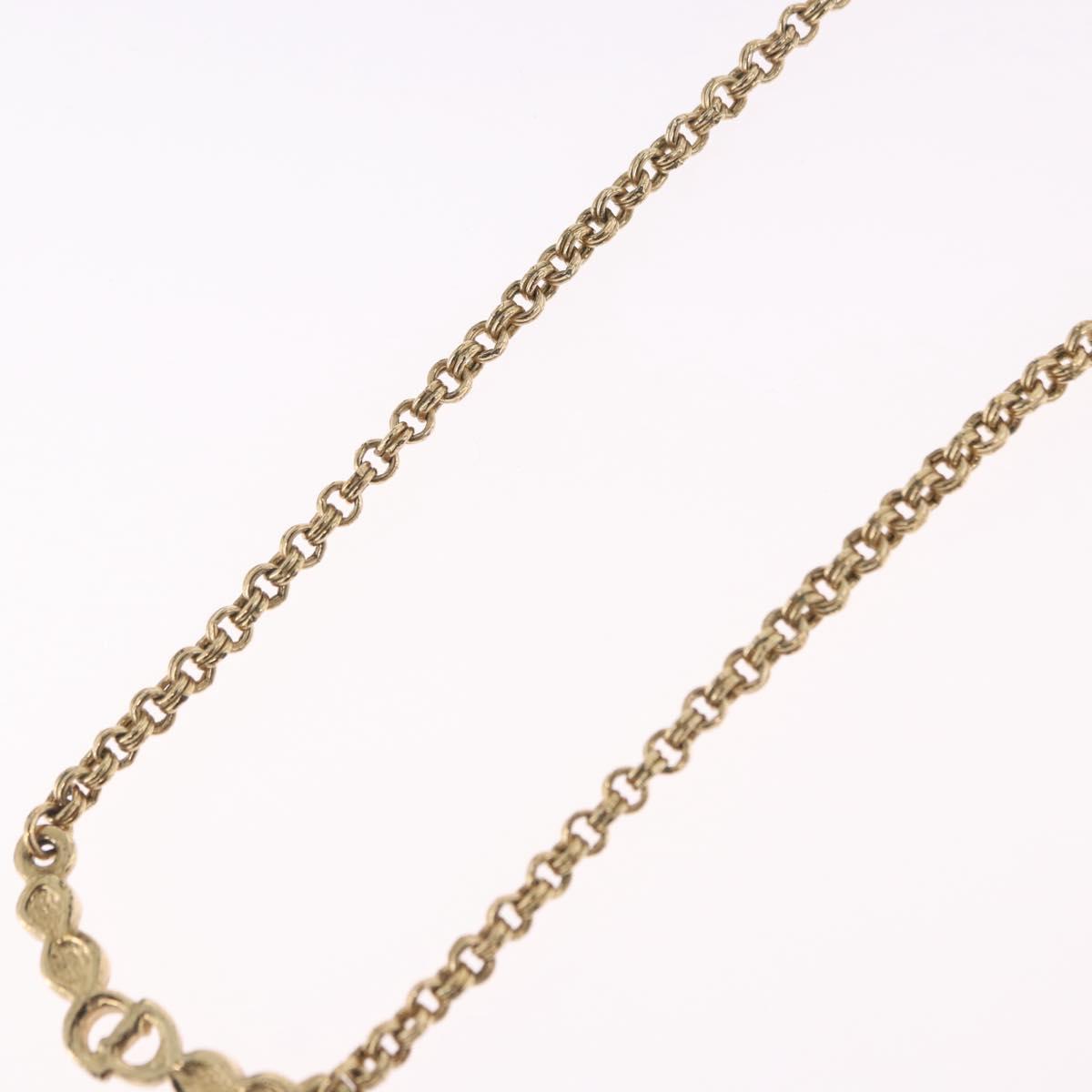 Christian Dior Necklace Metal Gold Tone Auth 197923