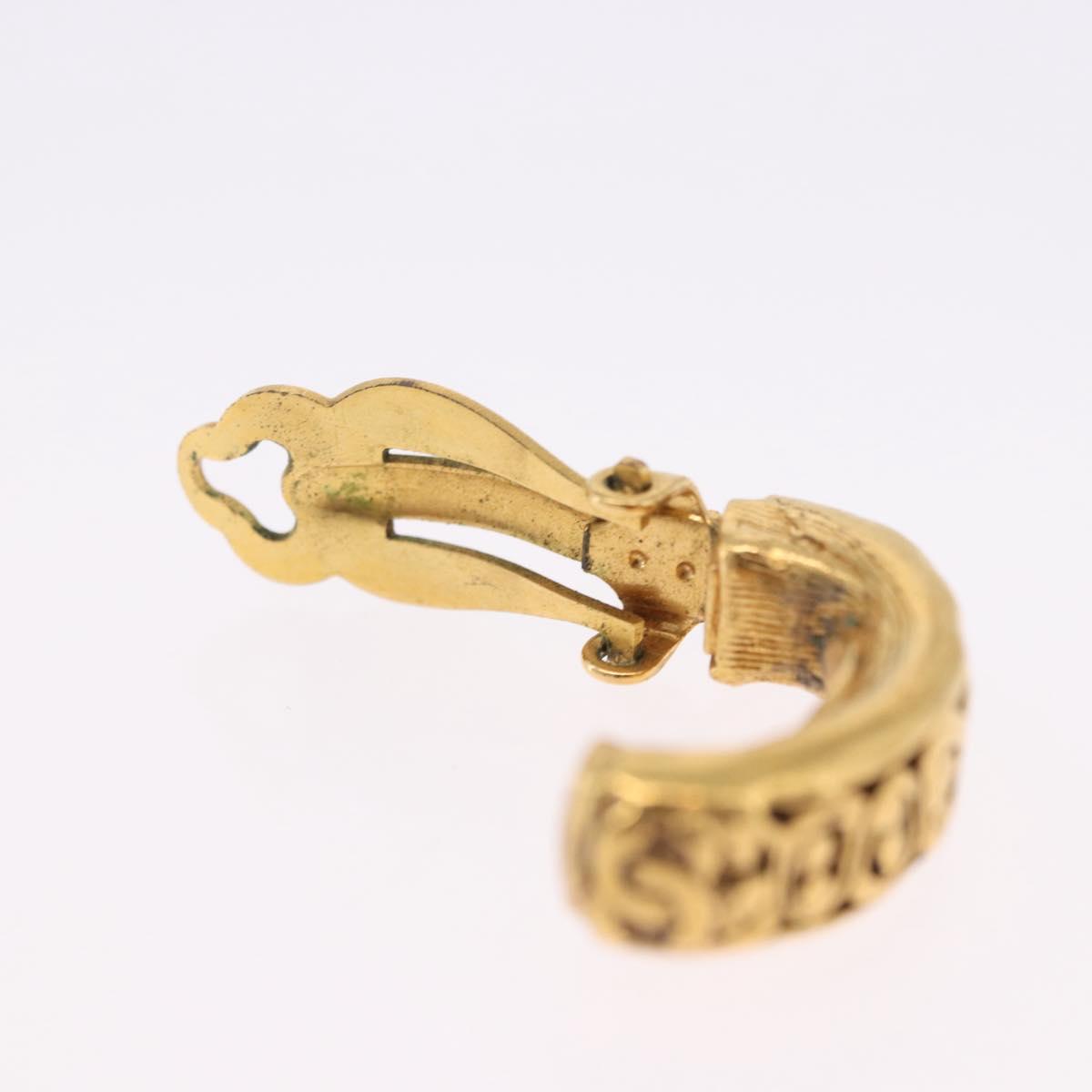 CHANEL Earring Metal Gold Tone CC Auth 197925
