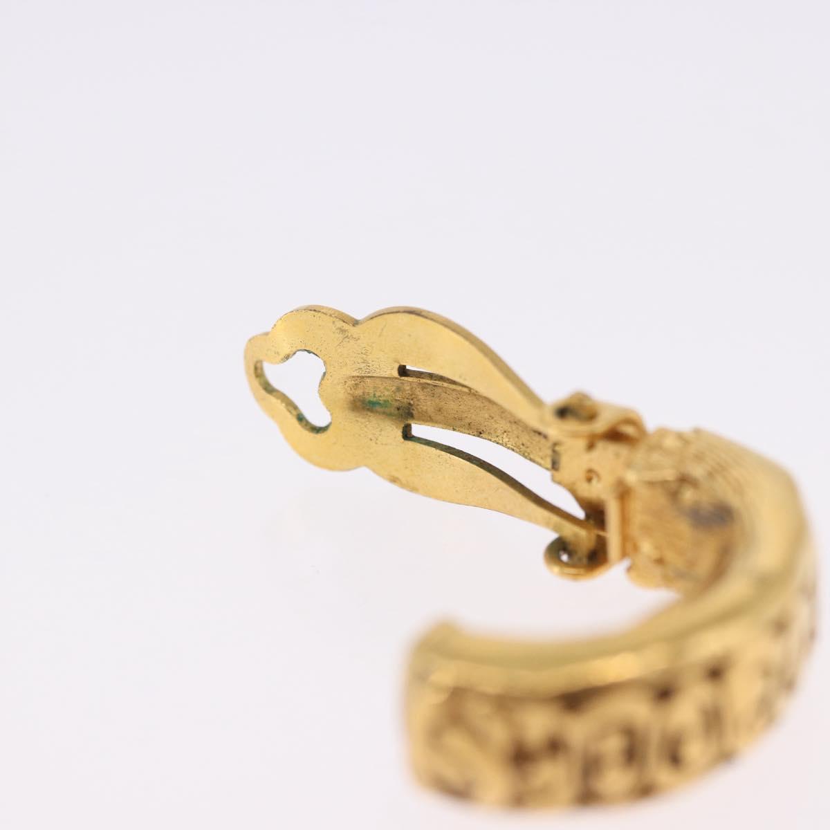 CHANEL Earring Metal Gold Tone CC Auth 197925