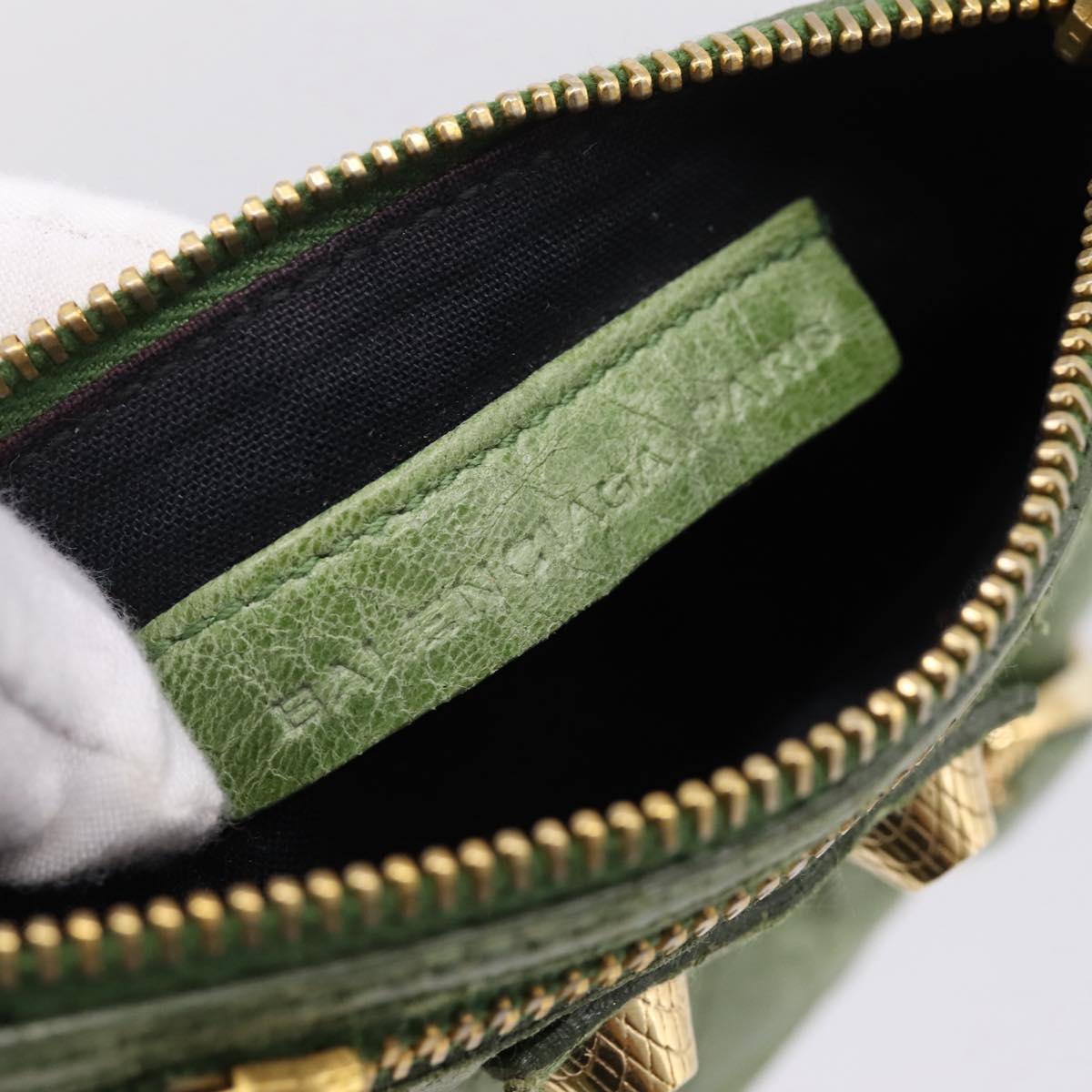 Balenciaga Wallet Leather Green Gold 186191 Auth 197936A