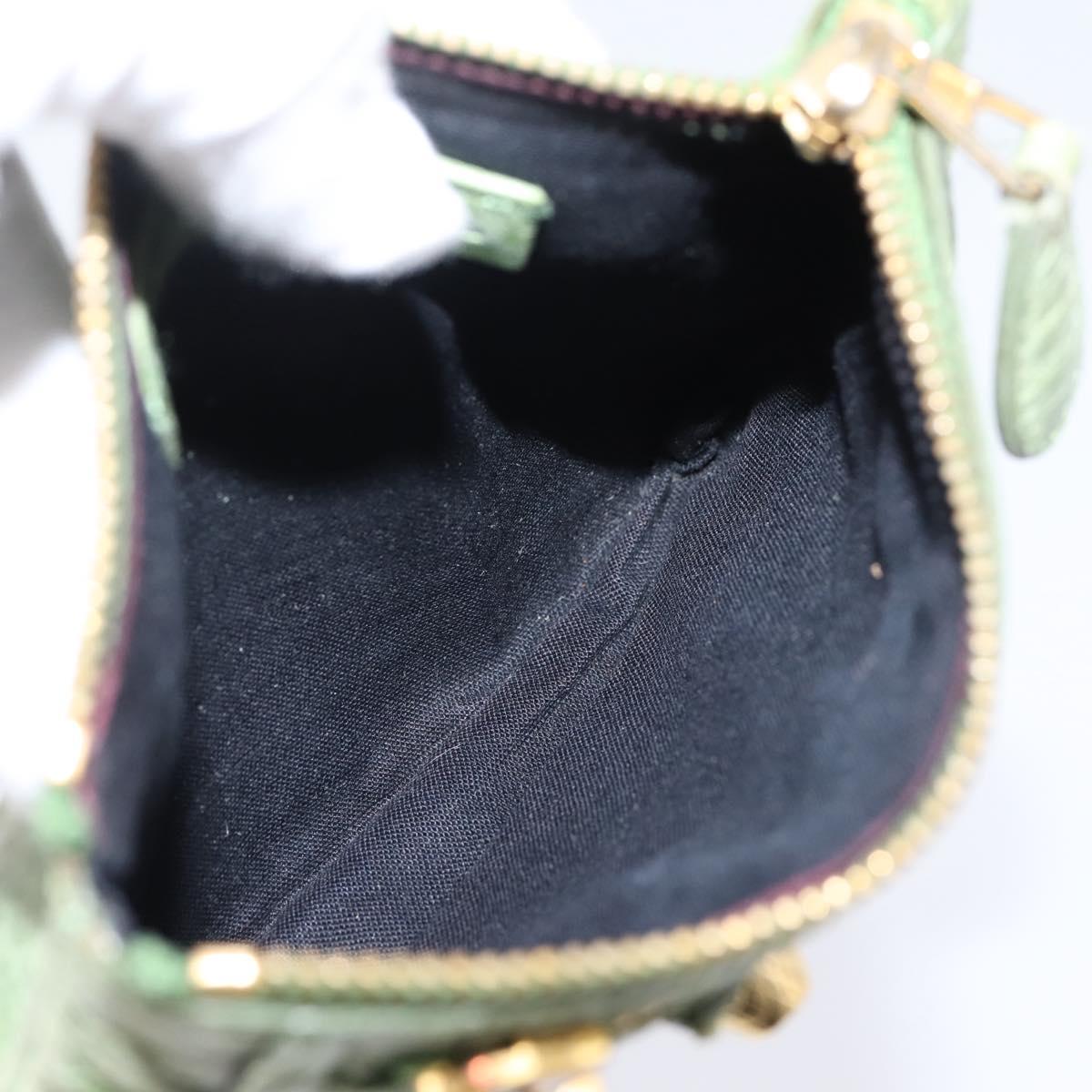 Balenciaga Wallet Leather Green Gold 186191 Auth 197936A