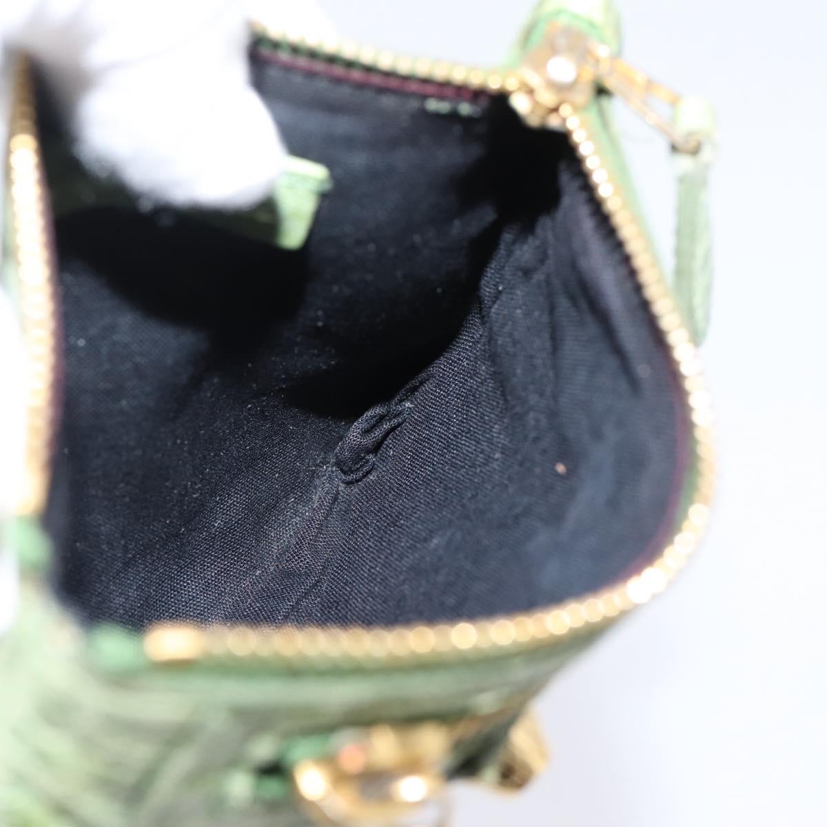 Balenciaga Wallet Leather Green Gold 186191 Auth 197936A