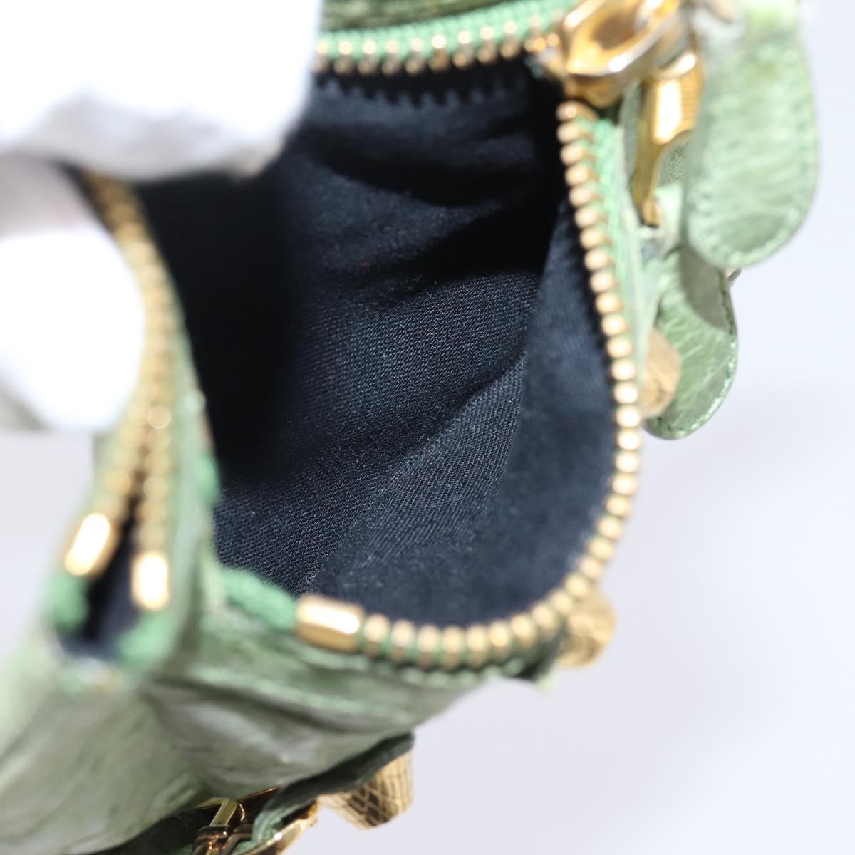 Balenciaga Wallet Leather Green Gold 186191 Auth 197936A