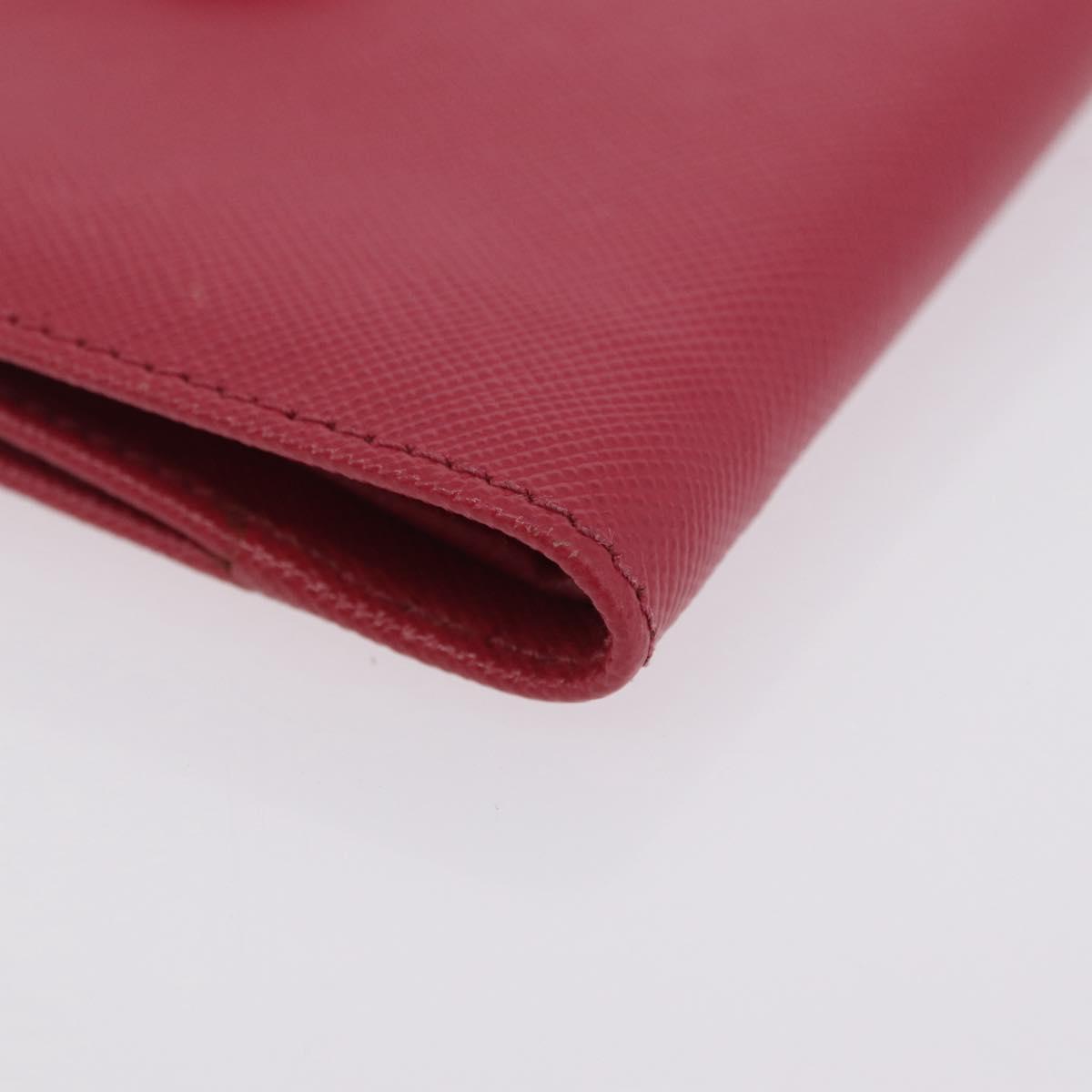 PRADA Bifold Wallet Saffiano leather Pink Gold Auth 197939M