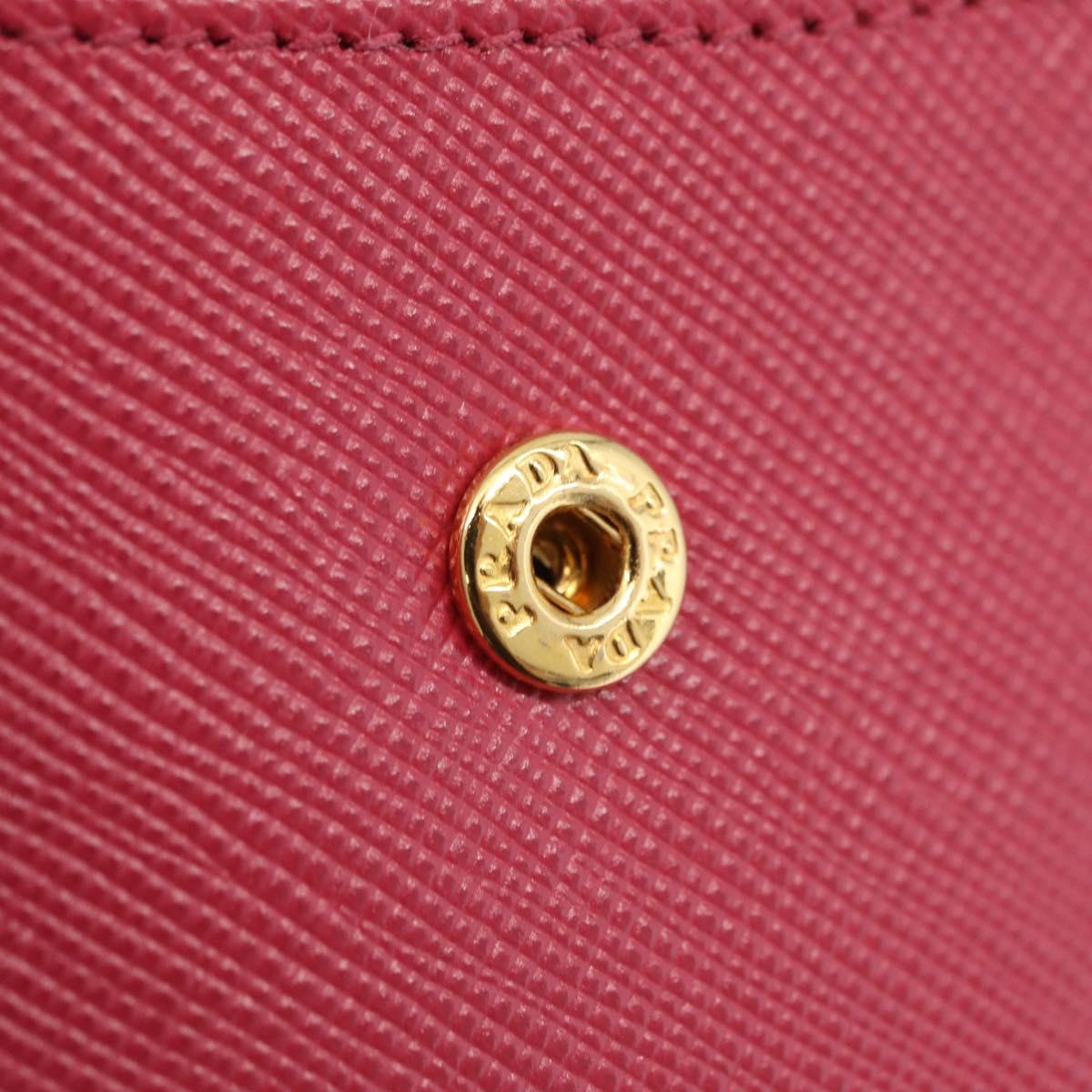 PRADA Bifold Wallet Saffiano leather Pink Gold Auth 197939M