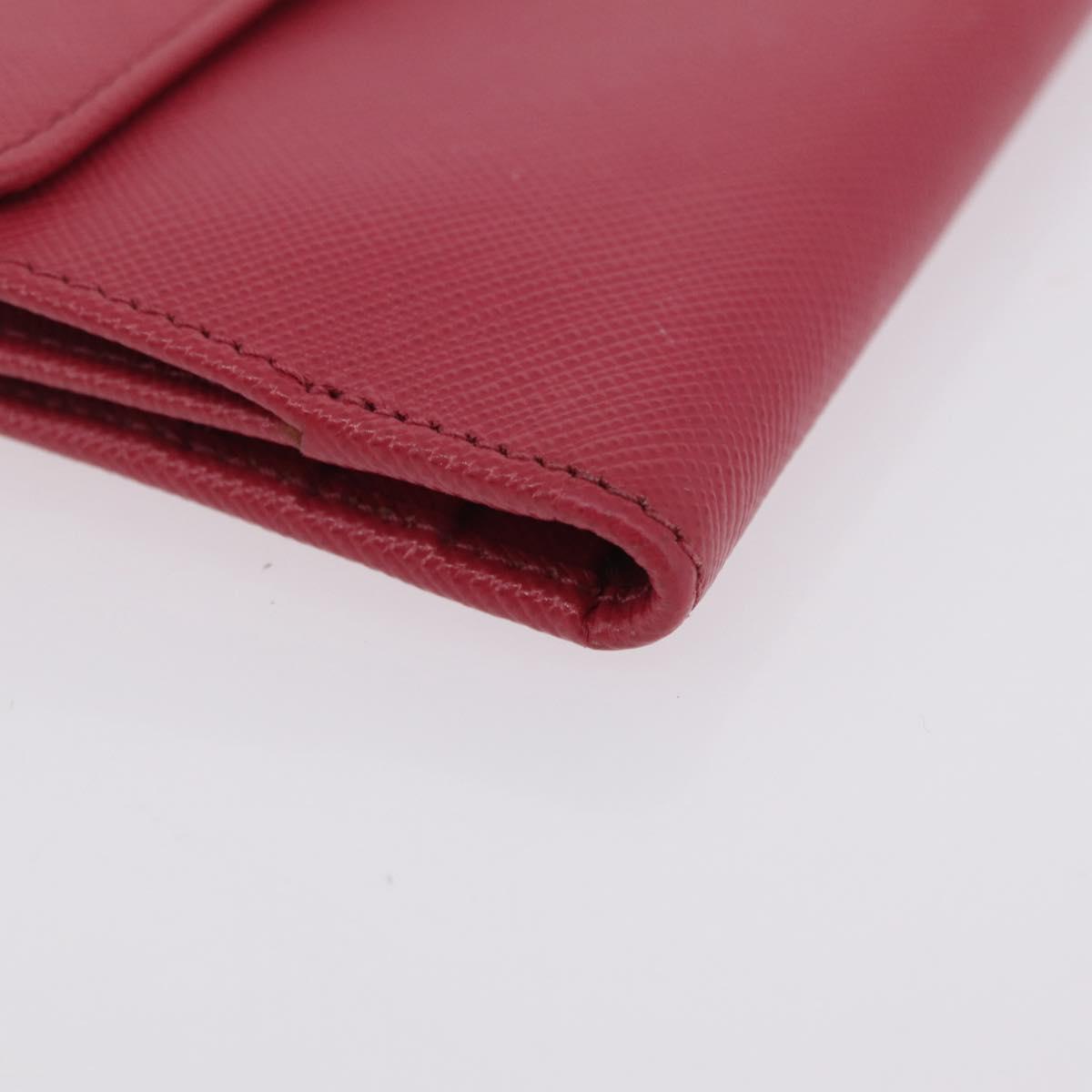 PRADA Bifold Wallet Saffiano leather Pink Gold Auth 197939M