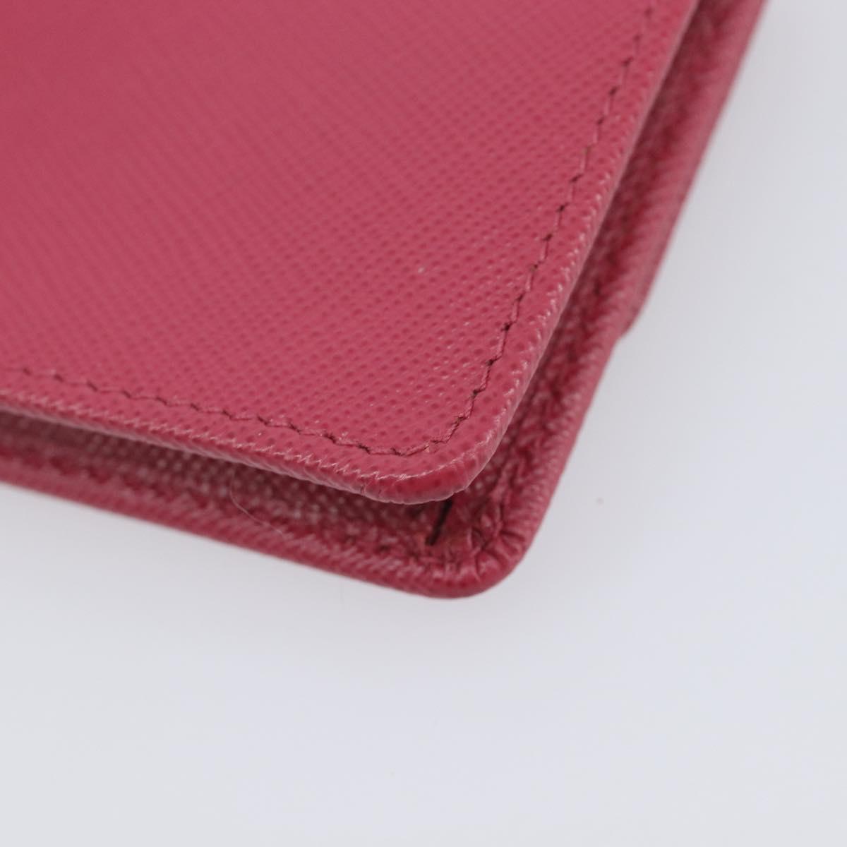 PRADA Card Case Saffiano leather Pink Gold Auth 197943M